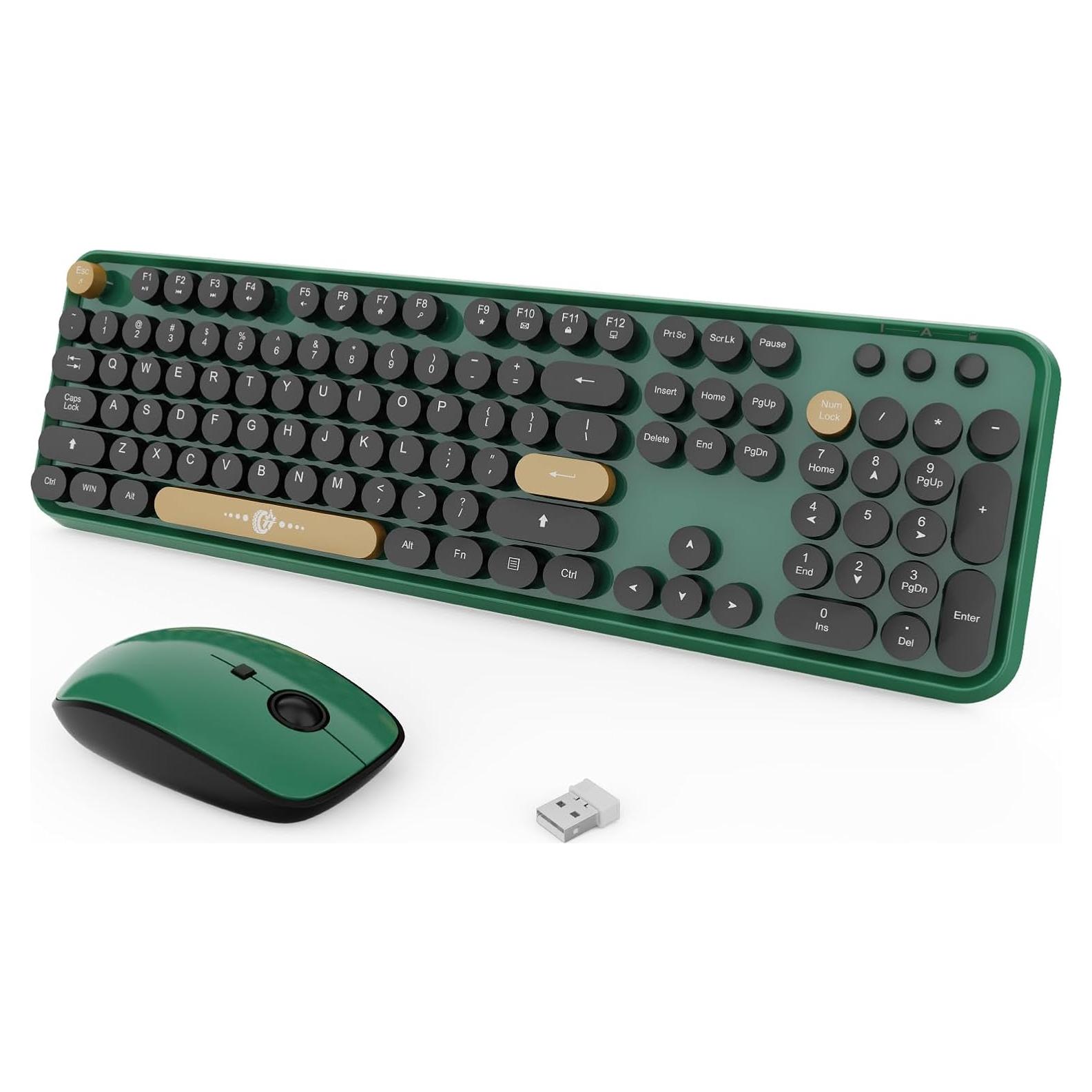 Combo Teclado y Ratón Inalámbrico FOPETT 104 Teclas Coloridas