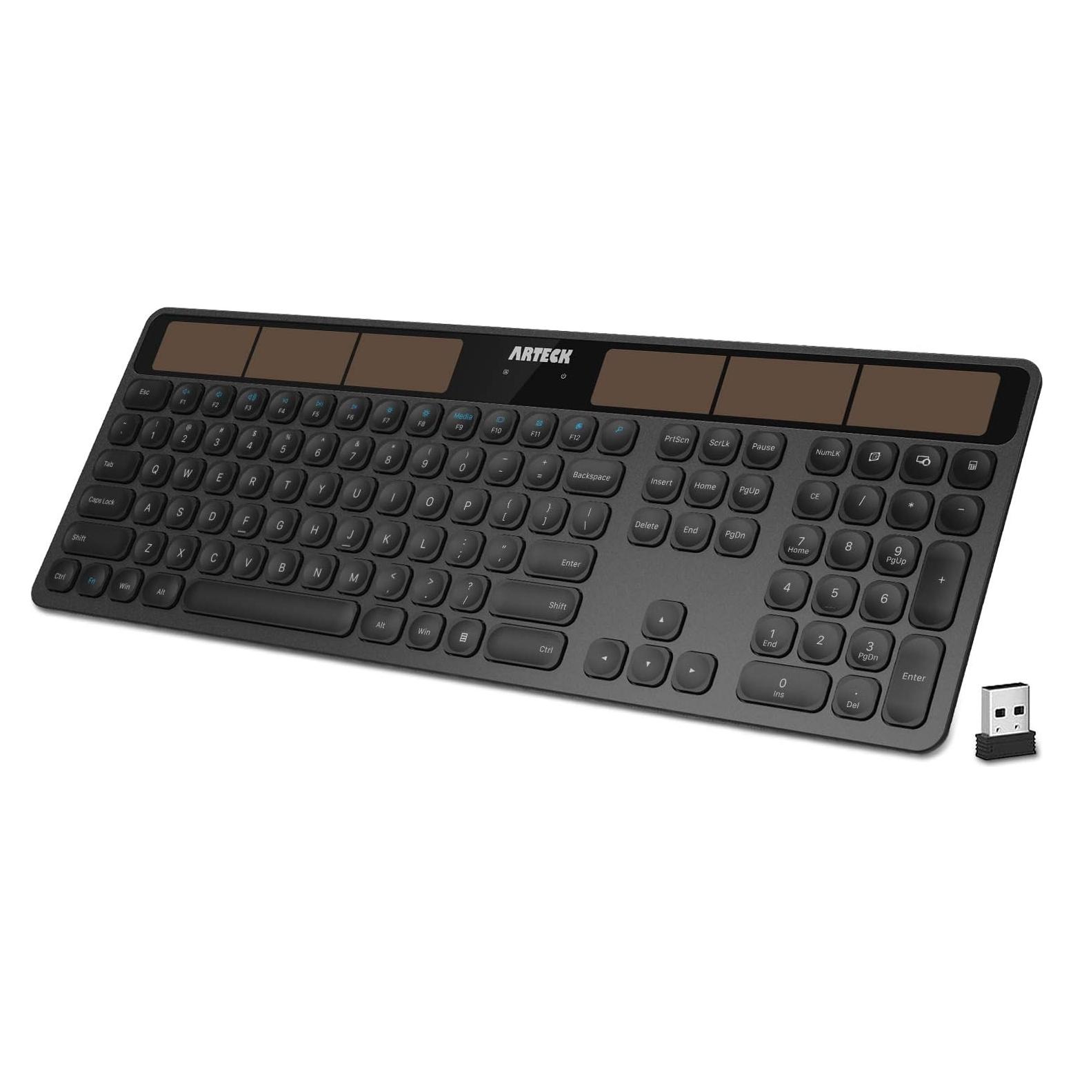 Teclado Solar Inalámbrico Arteck HW126 con Carga Solar
