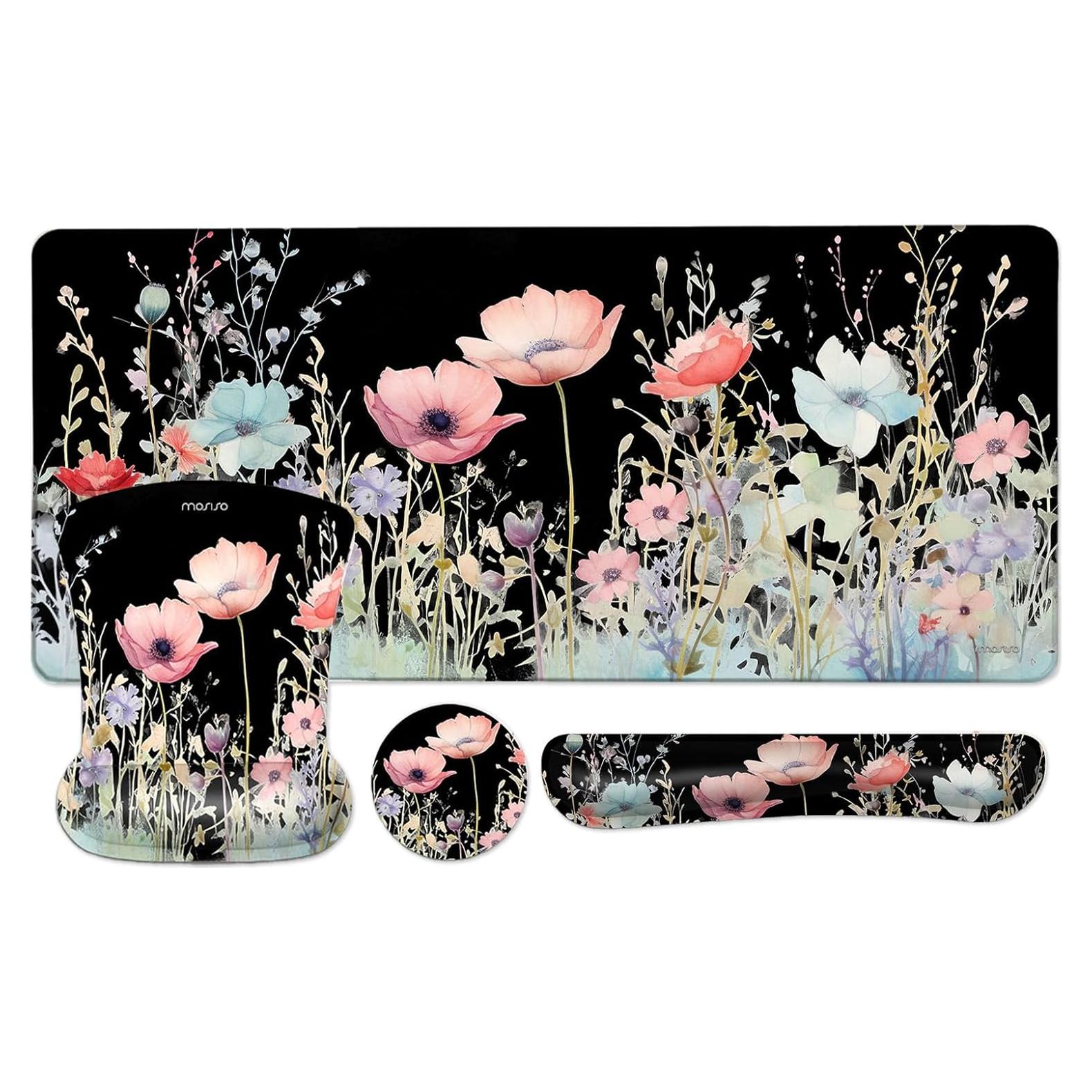 Conjunto de alfombrilla de escritorio MOSISO negro ergonómico