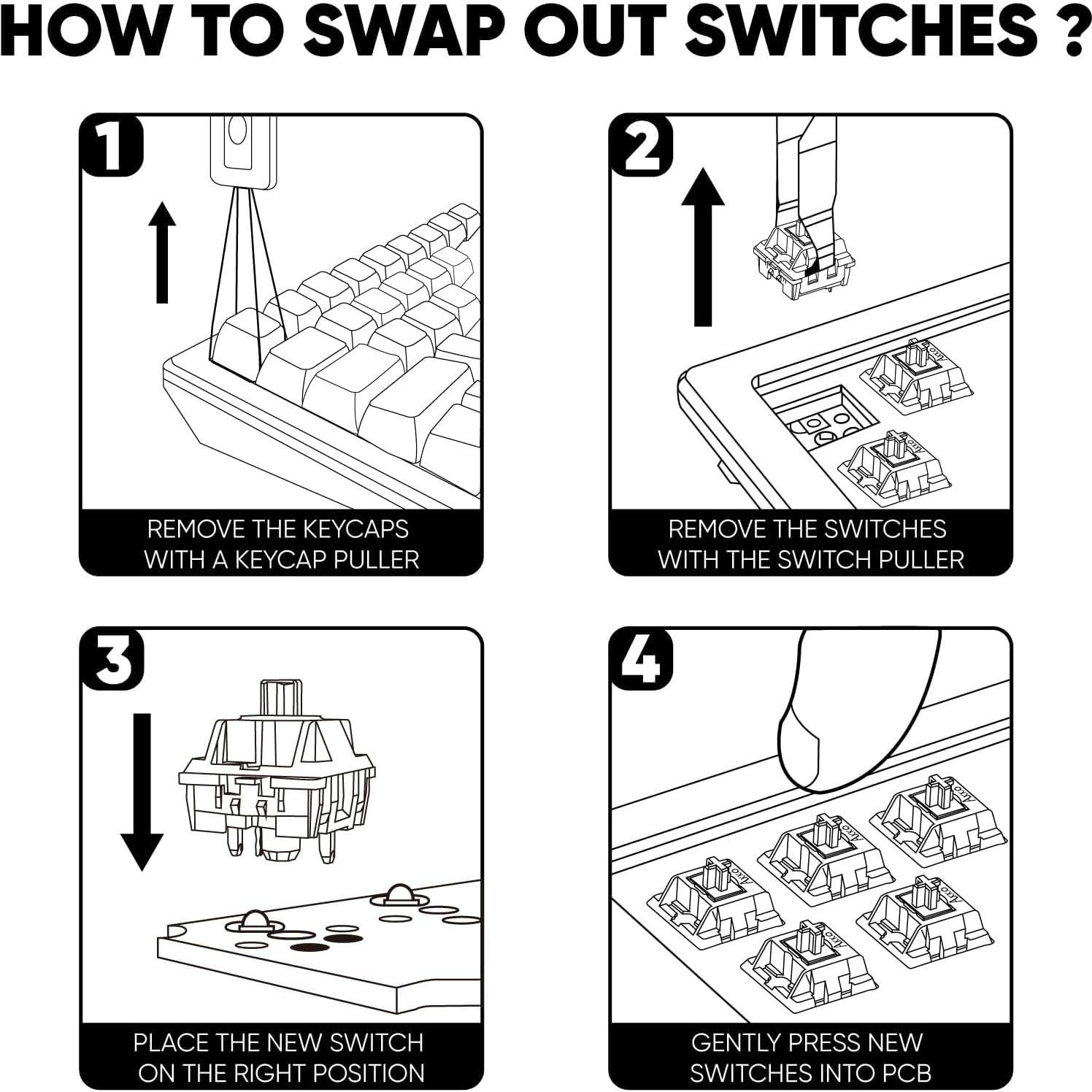 Interruptores Lineales Akko Dracula 45pcs con Difusor LED