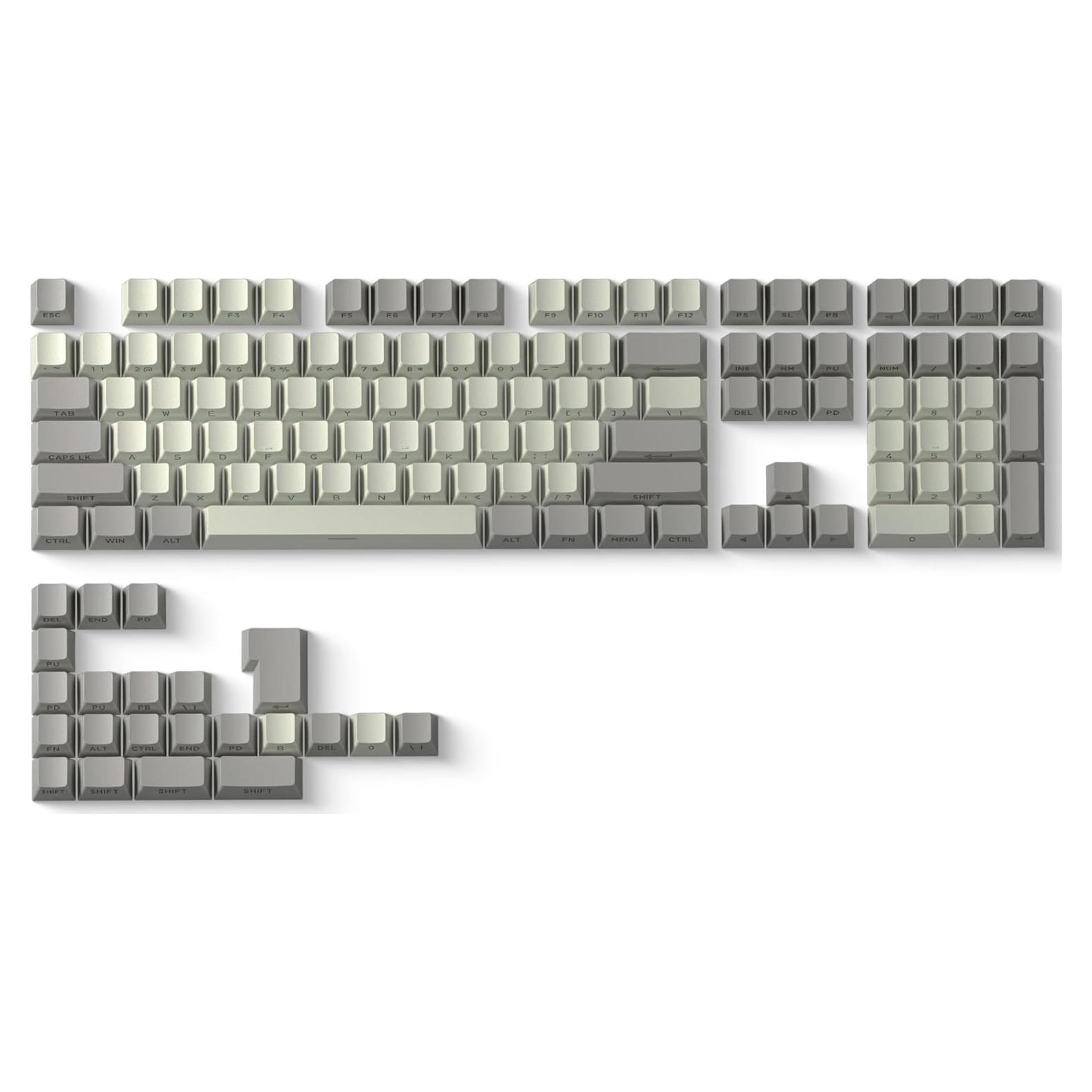 Teclas PBT Doubleshot Retro Gris XVX para Teclados Mecánicos