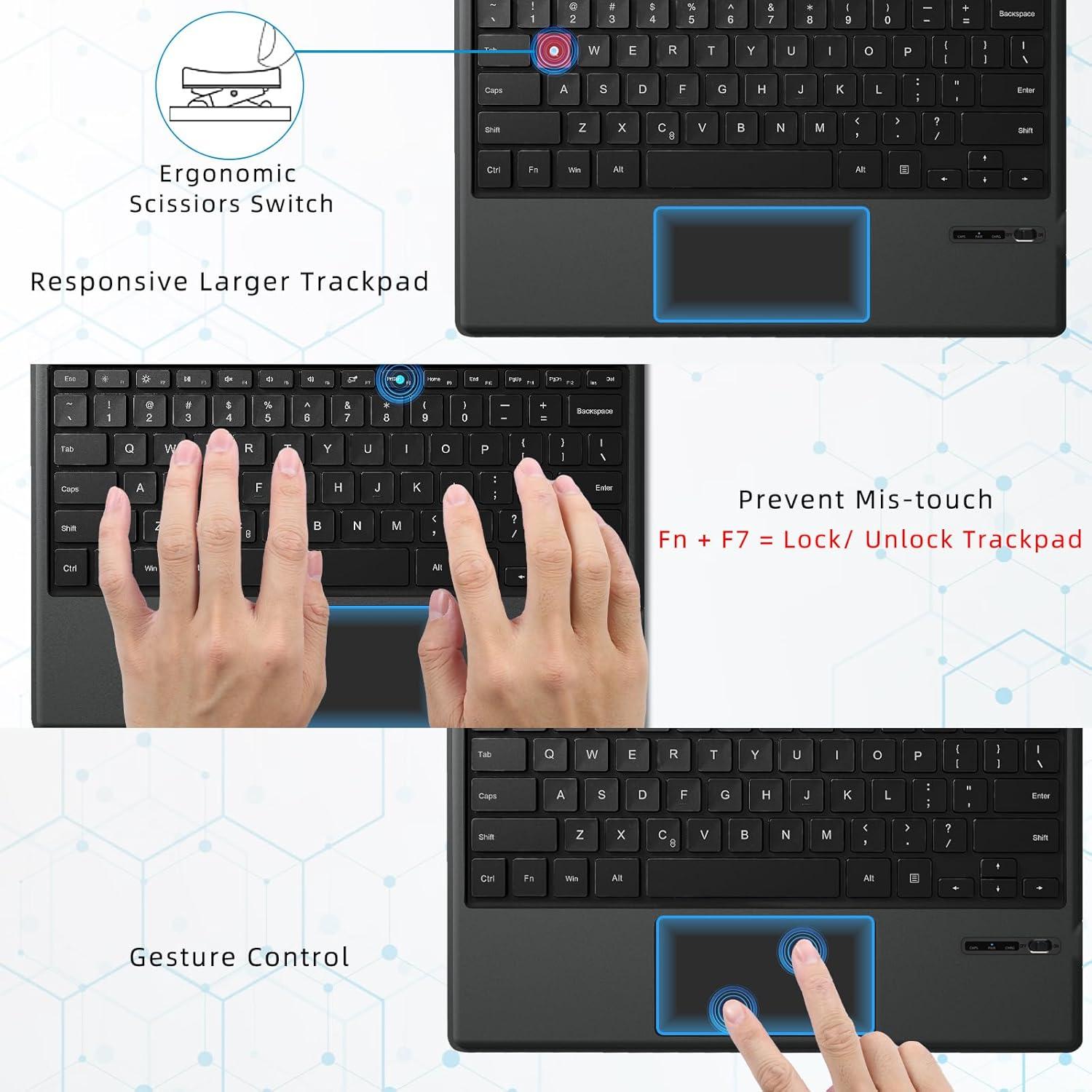 Teclado Bluetooth Qulose para Microsoft Surface Pro 7, Ergonómico