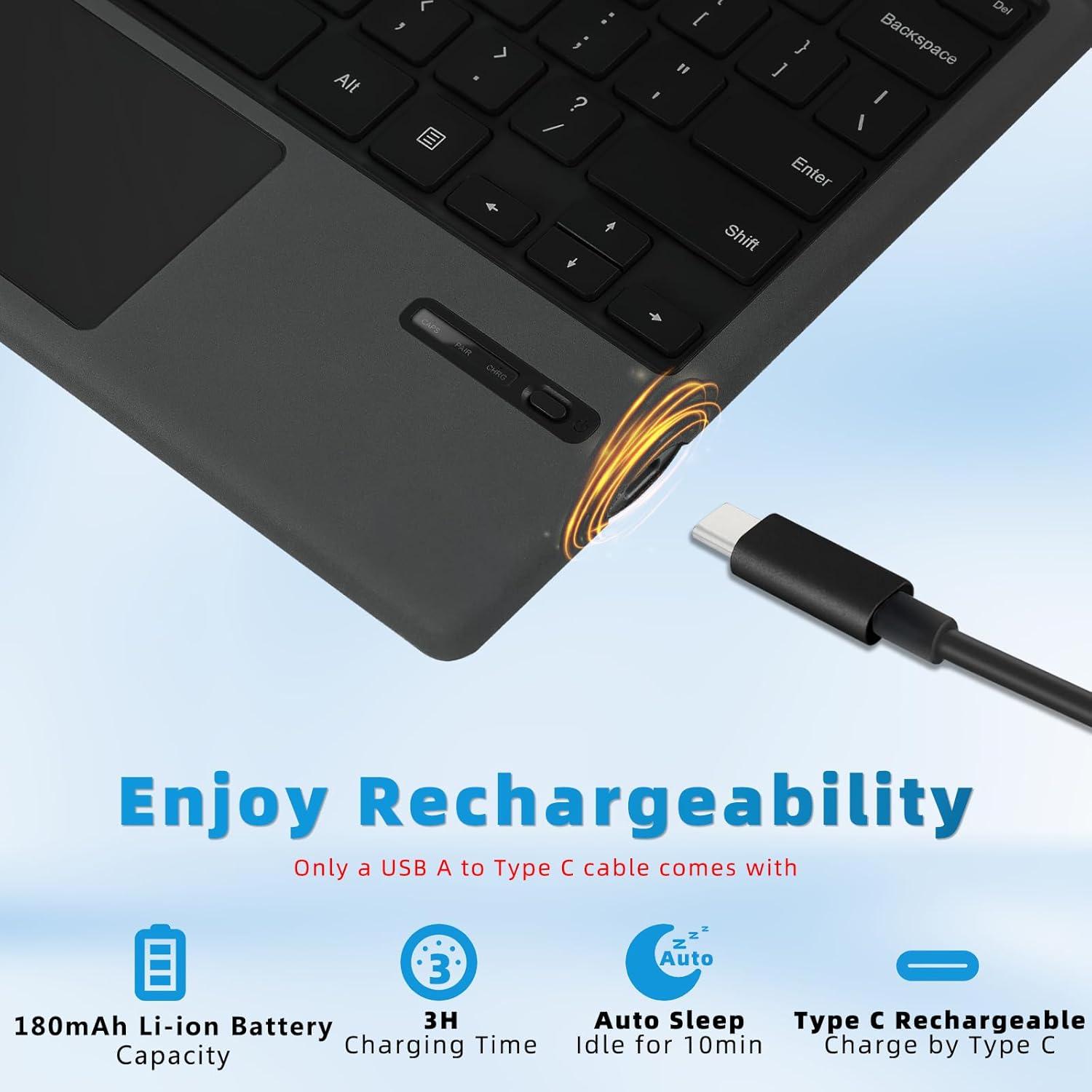 Teclado Bluetooth Qulose para Microsoft Surface Pro 7, Ergonómico