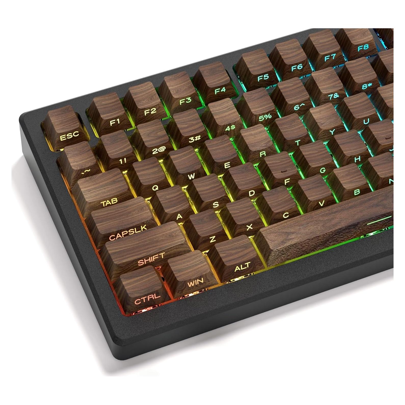 Juego de Teclas Dagaladoo Shine Through PBT 75% Nogal