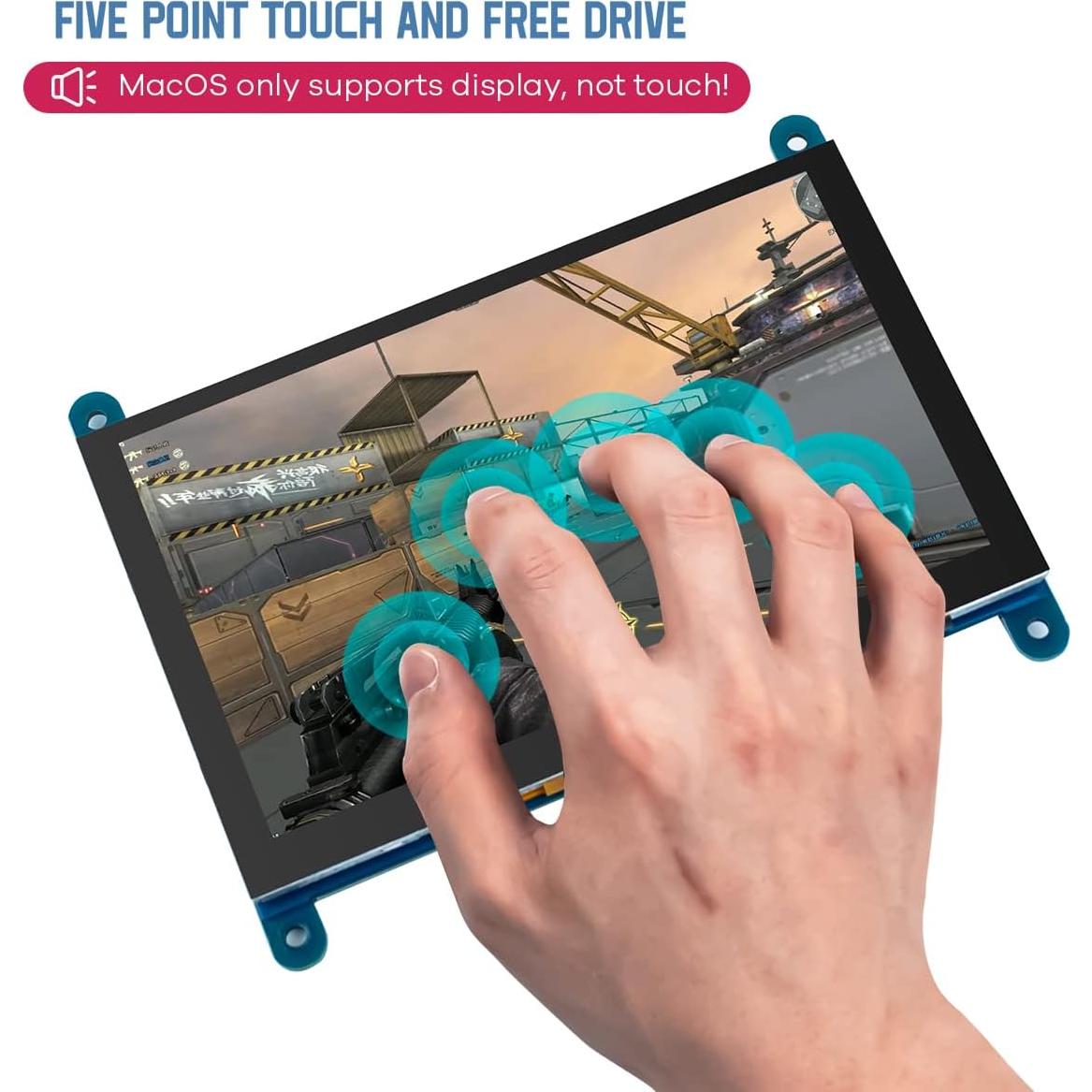 Pantalla Táctil LCD IPS 12.7 cm 800x480 HDMI para Raspberry Pi