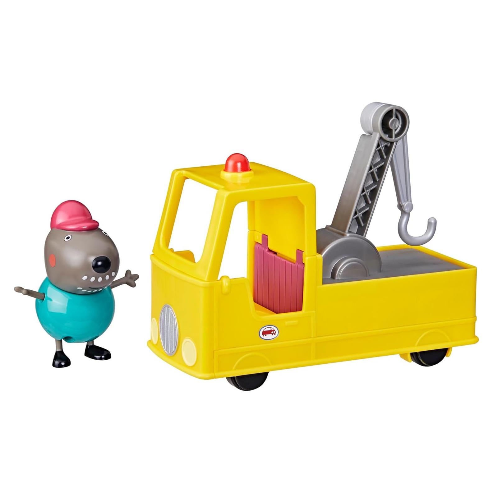 Grúa Retroceso Peppa Pig + Abuelo Perro + Juguete 7,62 cm