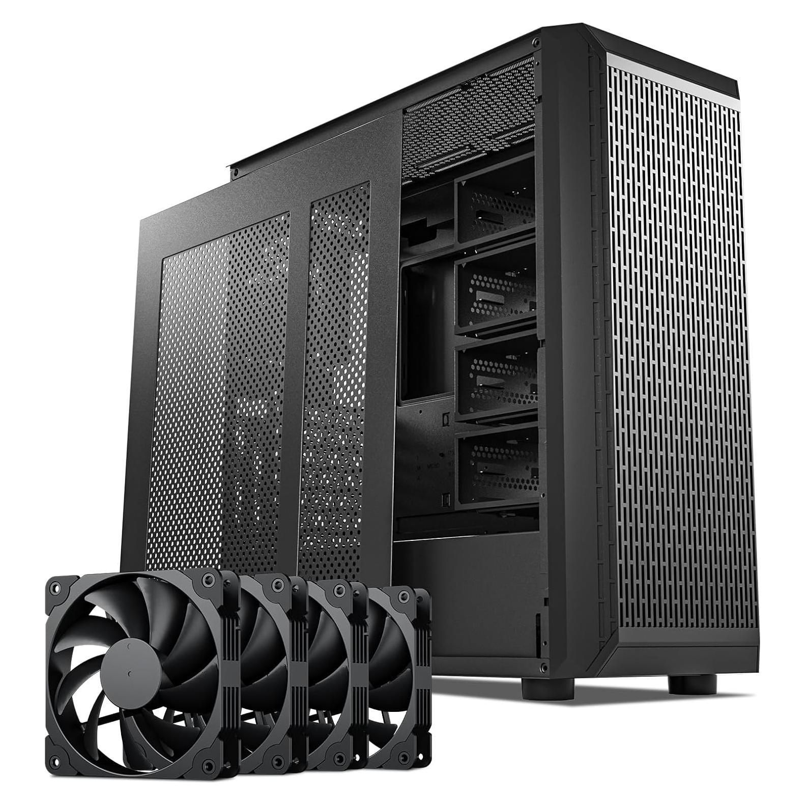 Caja de Computadora DARKROCK Classico MAX ATX Negra con 4 Ventiladores