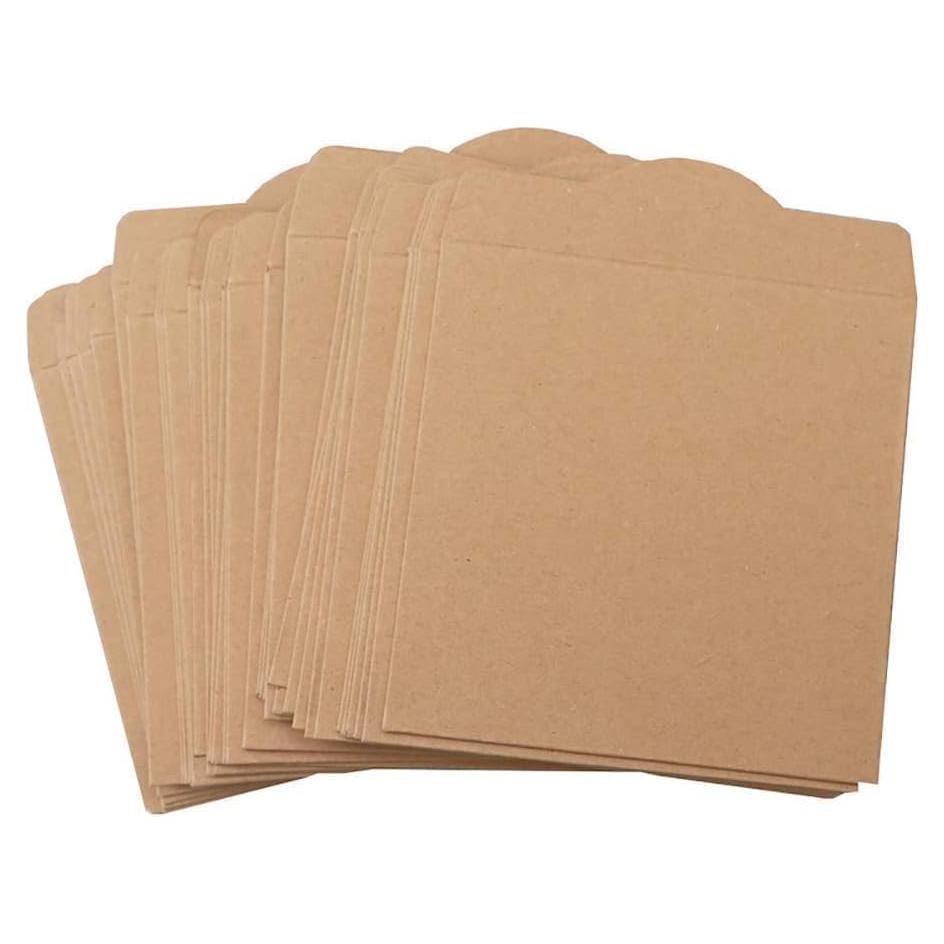 25 Sobres de Papel Kraft Marrón Retro para CD/DVD 13x13 cm