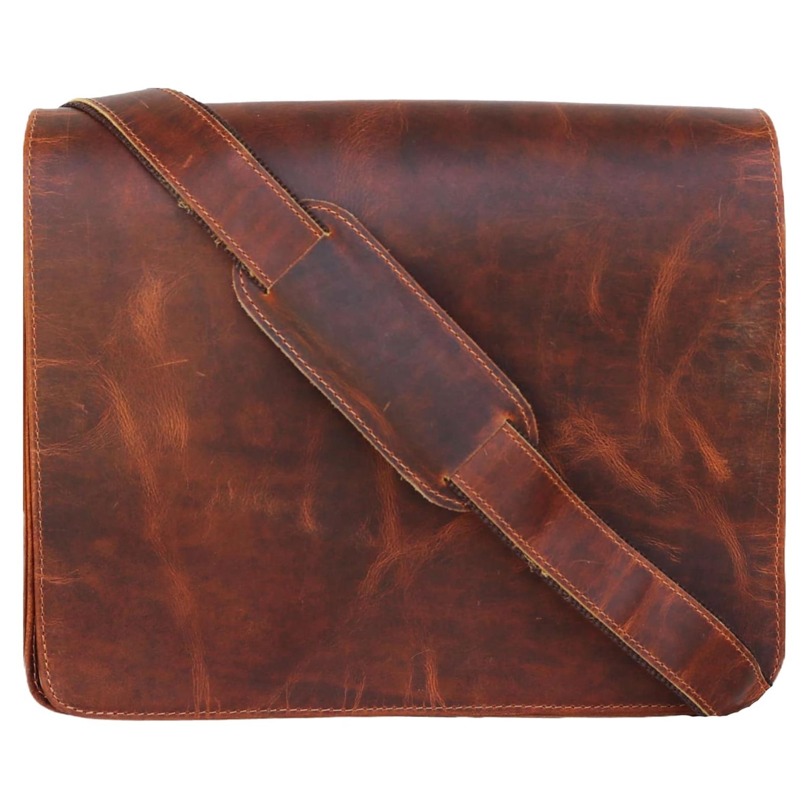 Bolsa Mensajera de Cuero Jaald 11" para Laptop y Oficina