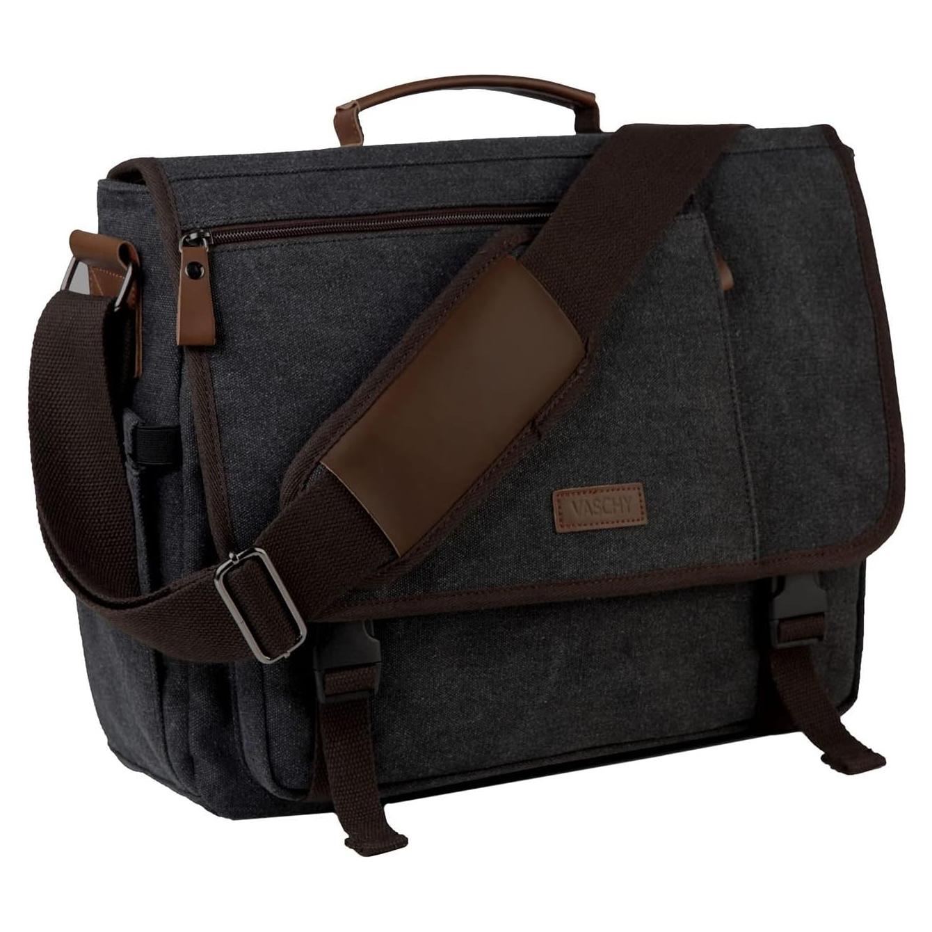 Bolsa Mensajera VASCHY para Laptop 15.6" Gris Oscuro