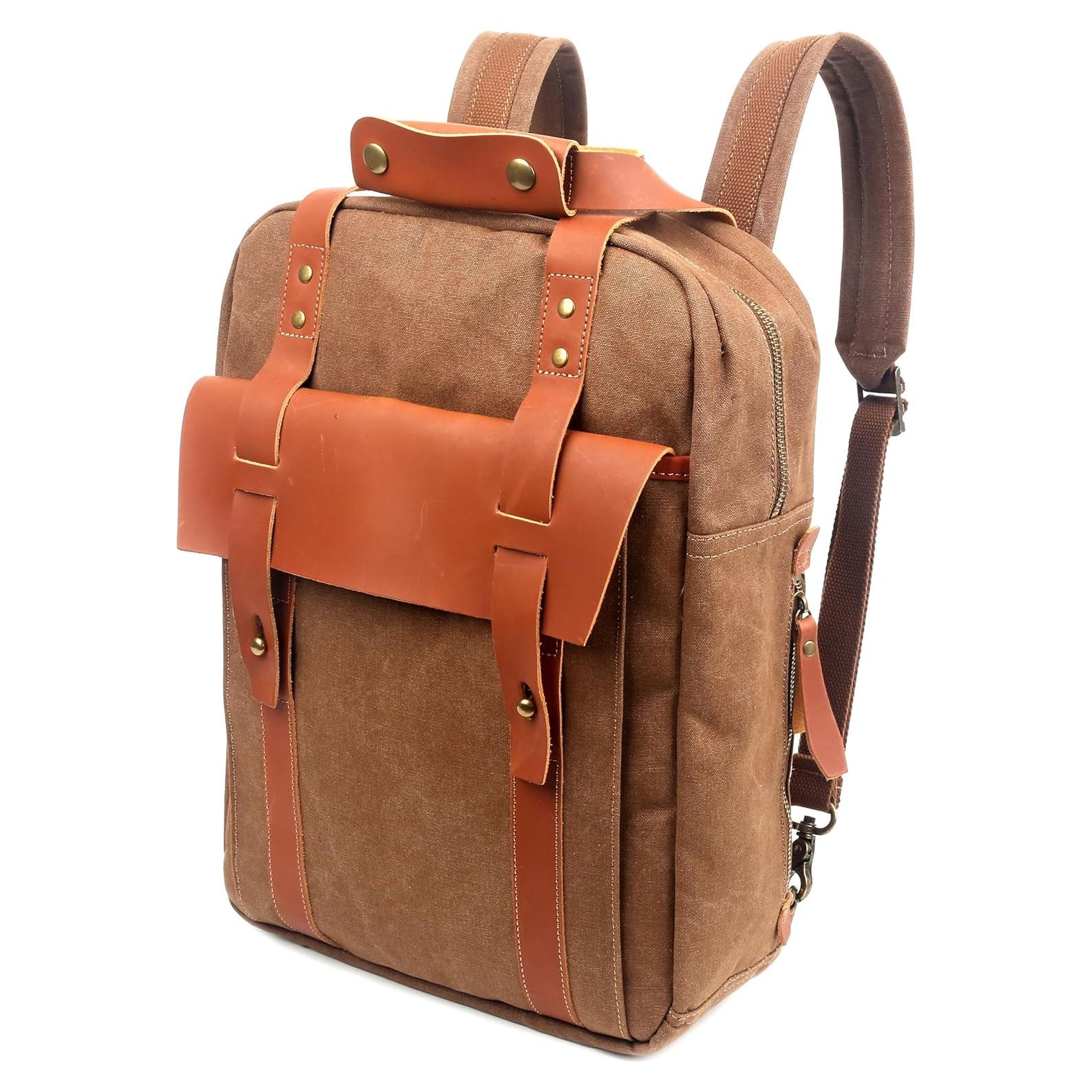 Bolsa Mensajera Unisex YEY 15.6" Impermeable Cuero Lona