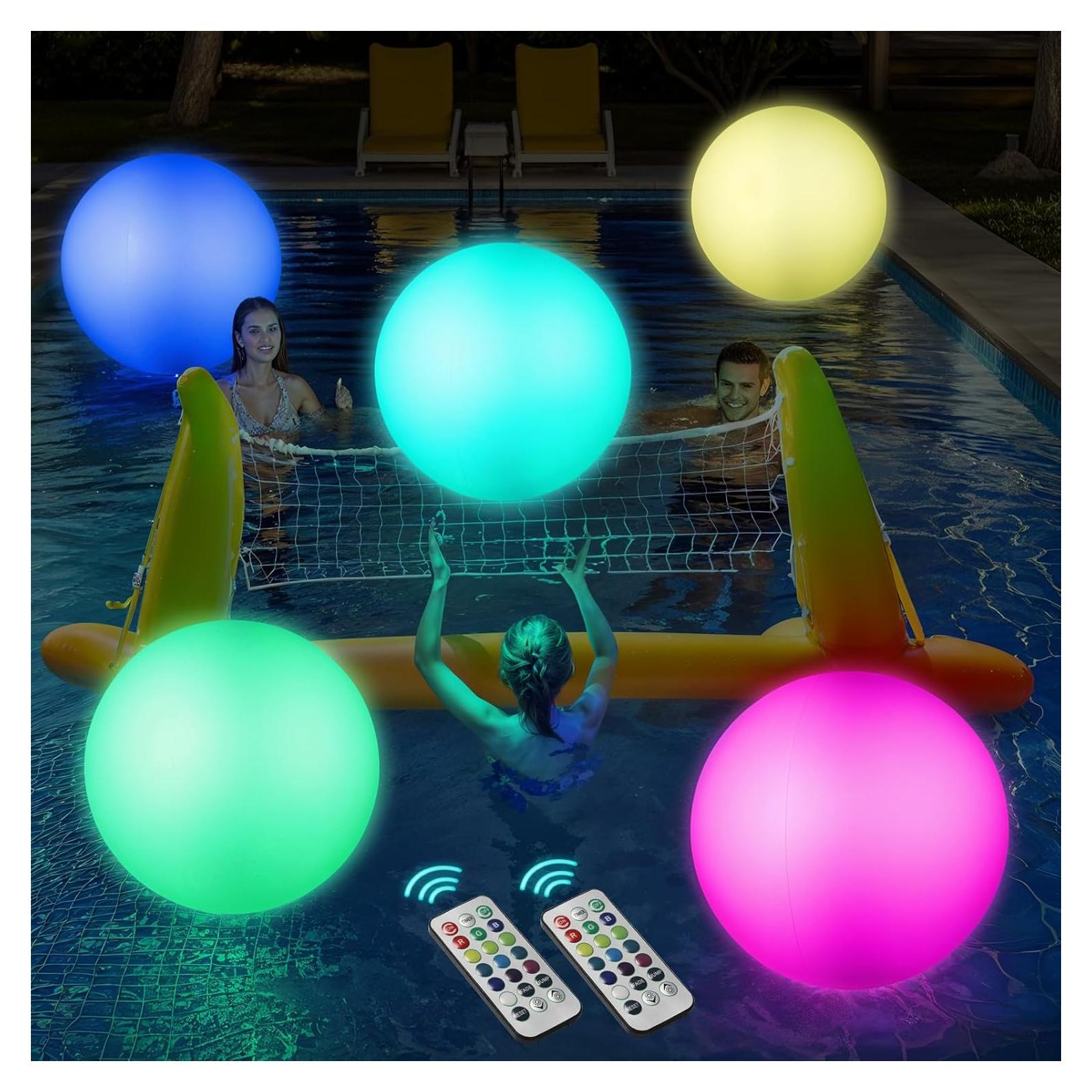 Pelotas de Playa LED Icnice 16'' Inflables Multicolor 2pcs