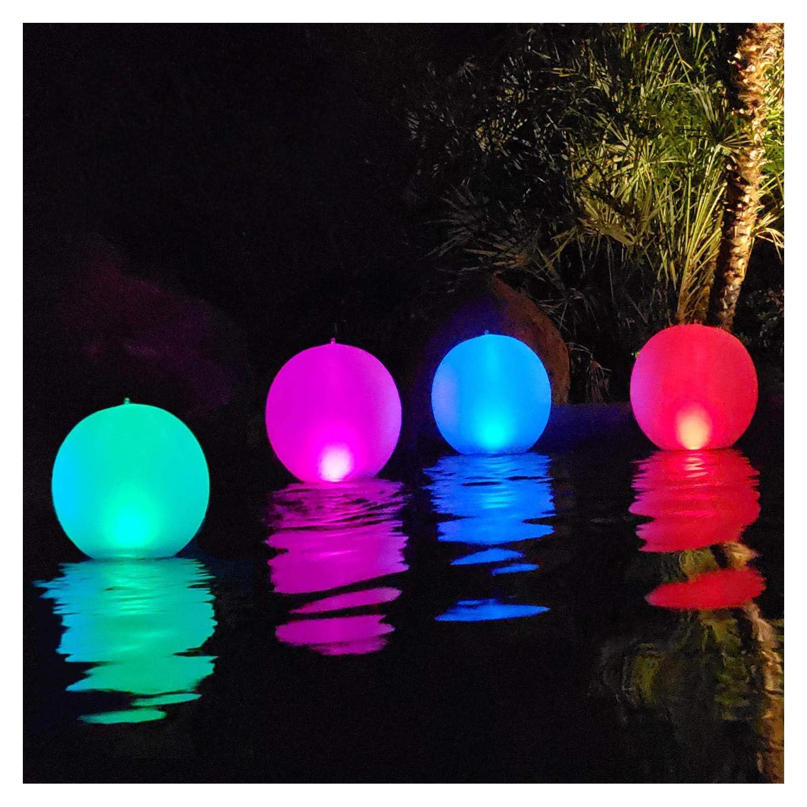 Luz Flotante Solar LED Esuper 4 PCS 35.56 cm IP68 Cambia Color