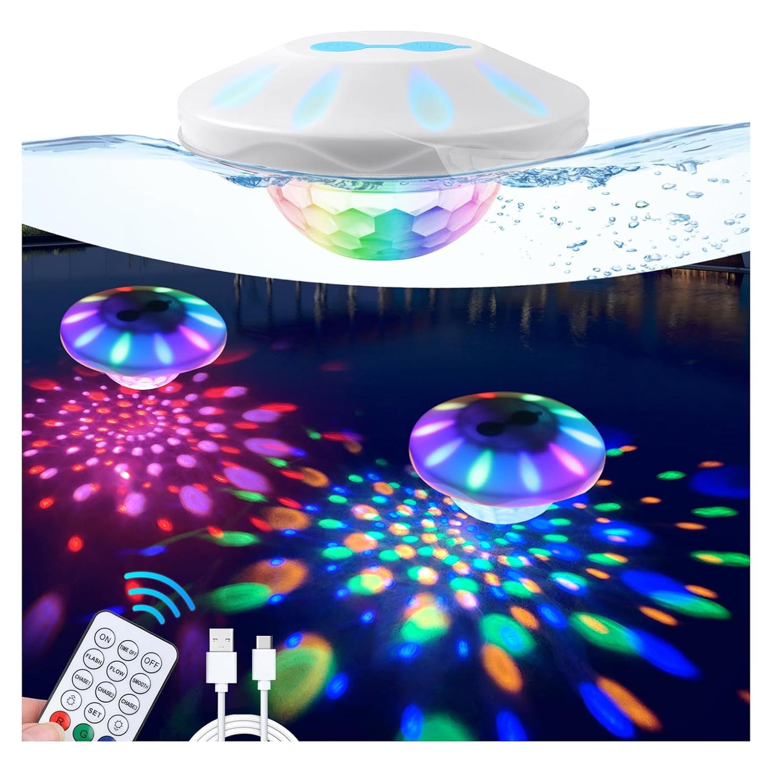 Luces de piscina flotantes TEPENAR recargables IP68 13cm
