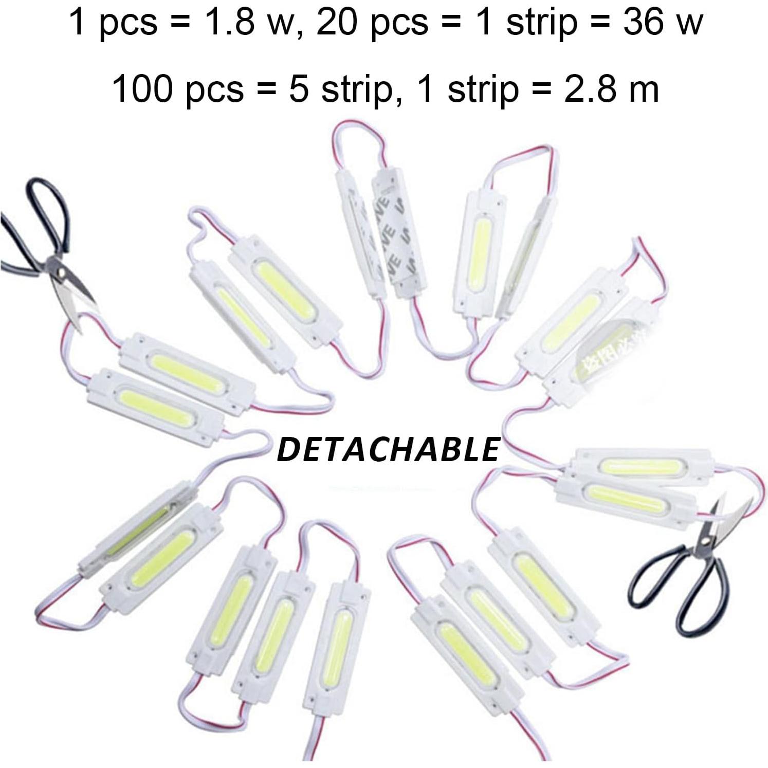 100 Módulos LED 12V IP65 Luz de Reemplazo para Carteles