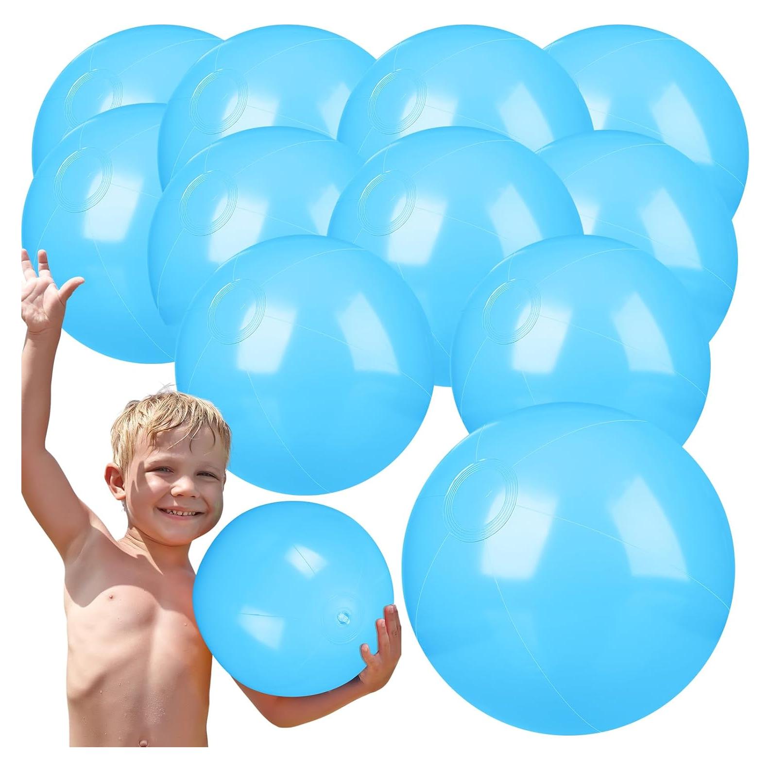 Raiten 12 Pelotas de Playa Inflables 30.48 cm Azul Claro