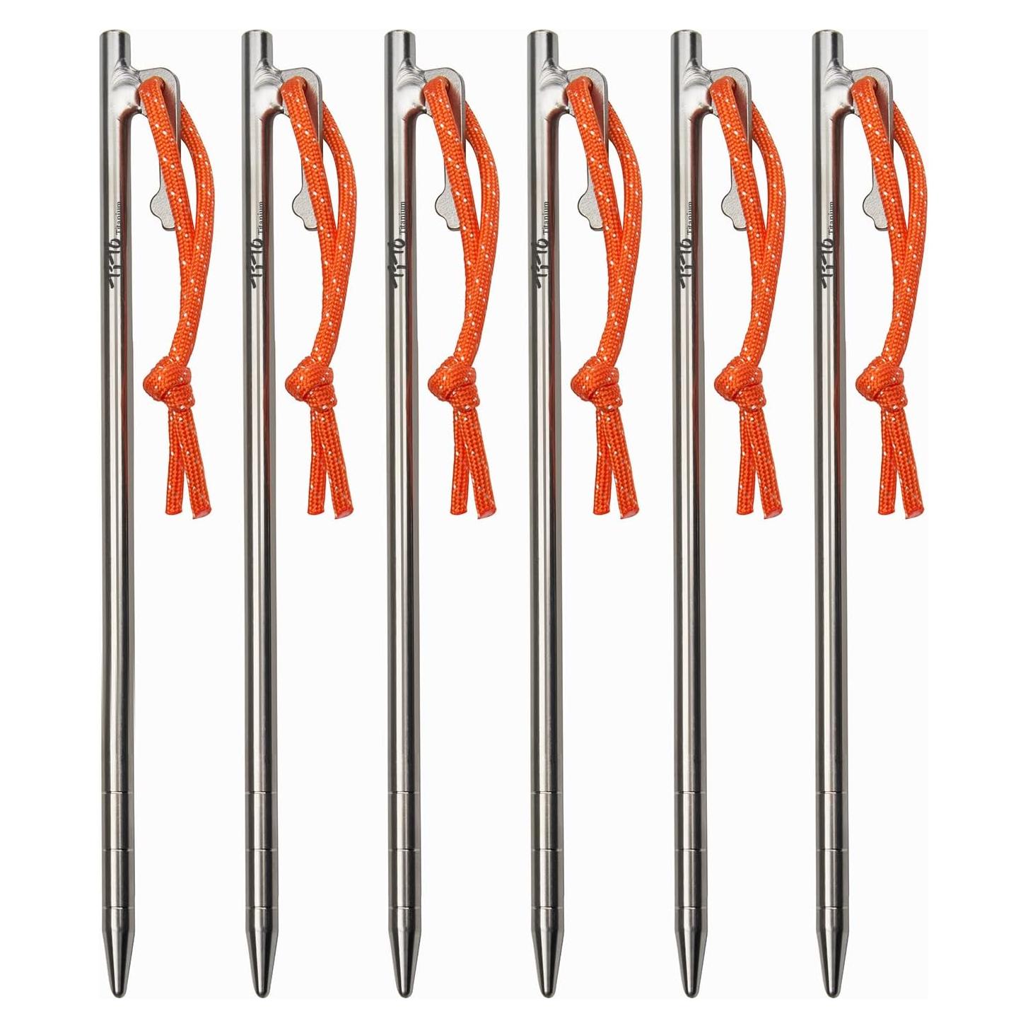 Clavos de Titanio TiTo para Tienda 8x240mm - 6 Piezas