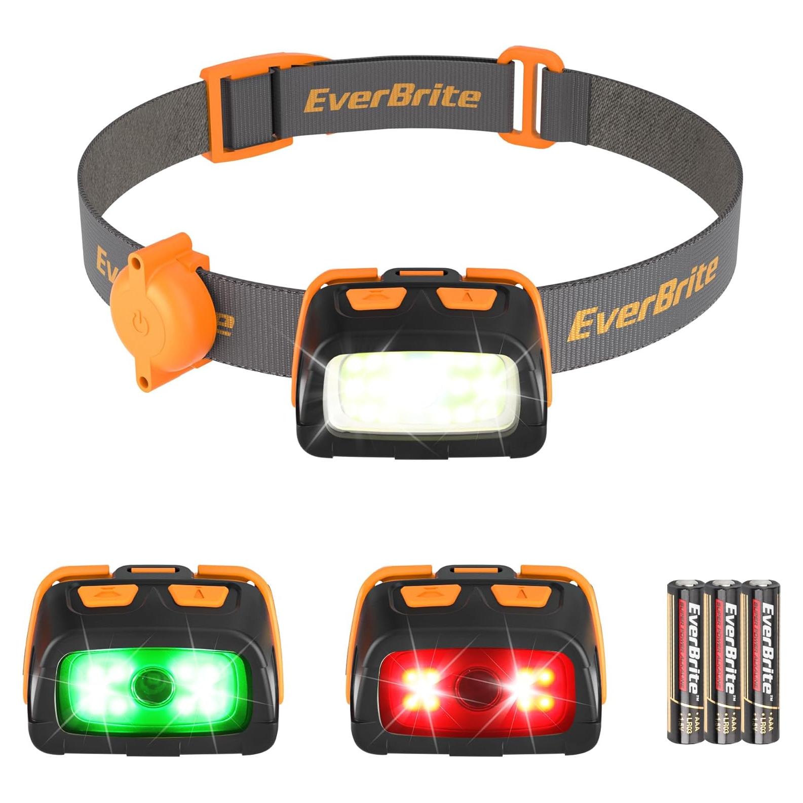 Linterna Frontal EverBrite 300 Lúmenes 7 Modos Ajustable Naranja