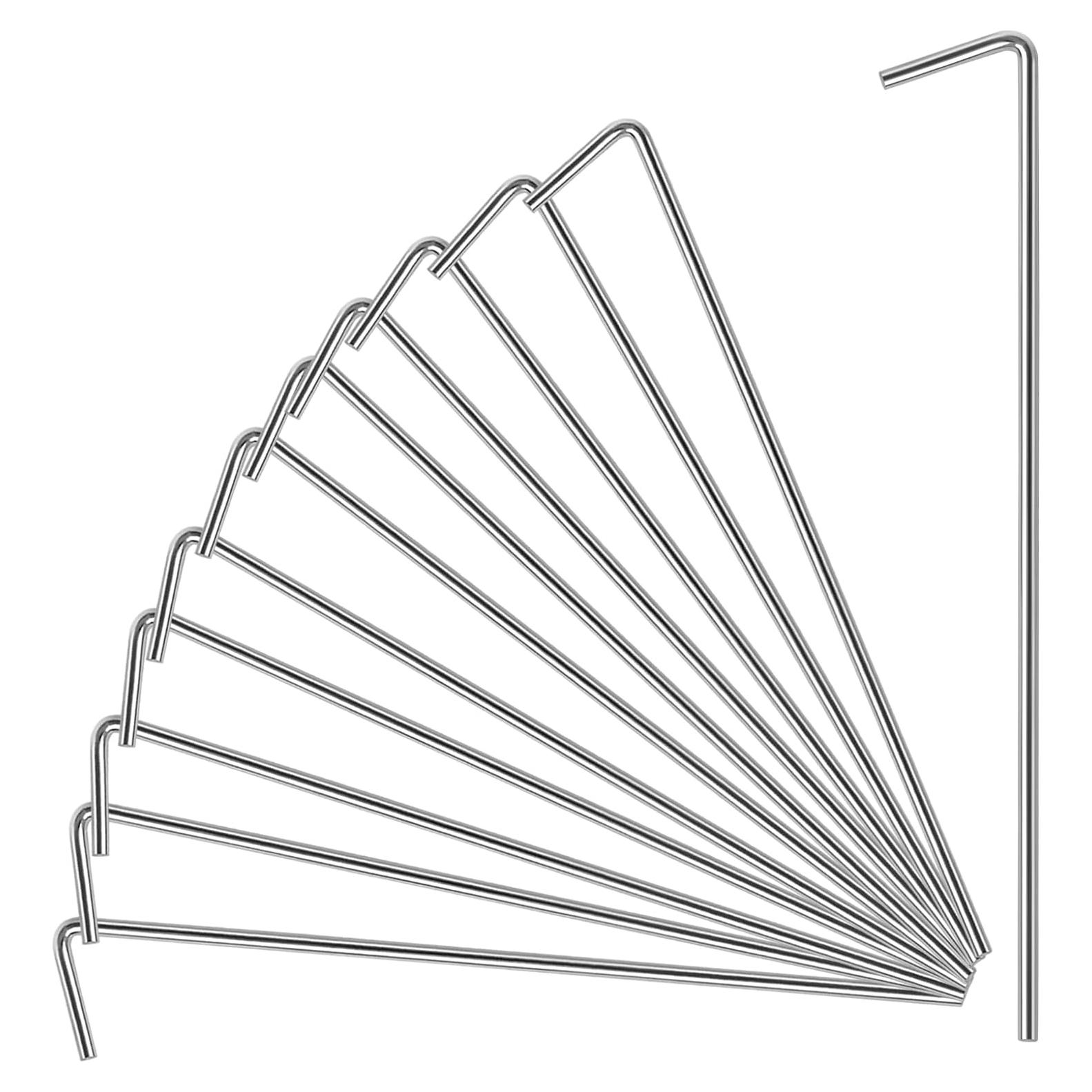 Estacas de Metal Oligei 17 Piezas 4mm para Jardinería y Camping