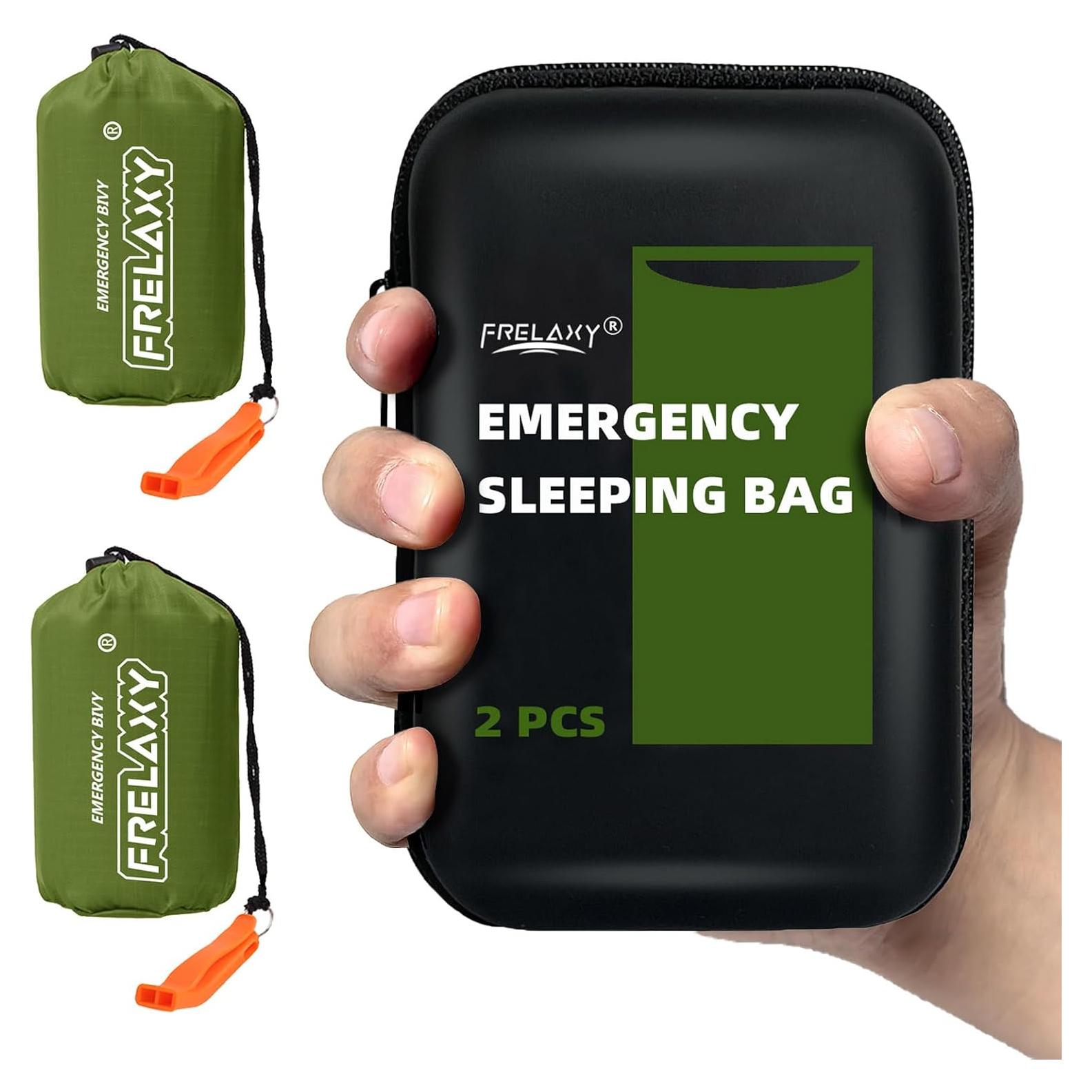 Bolsa de Dormir de Emergencia Frelaxy 2 Pack Verde Militar