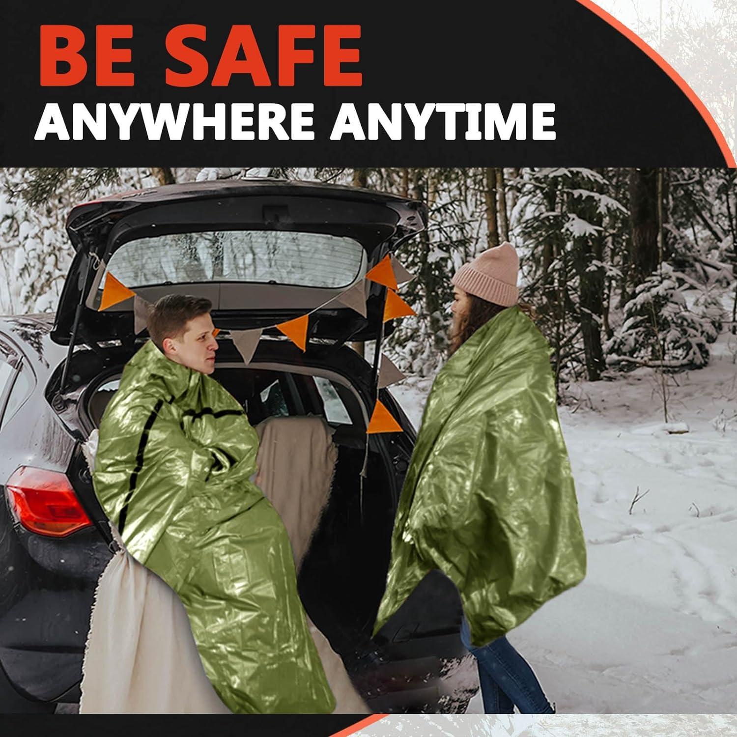 Bolsa de Dormir de Emergencia Frelaxy 2 Pack Verde Militar