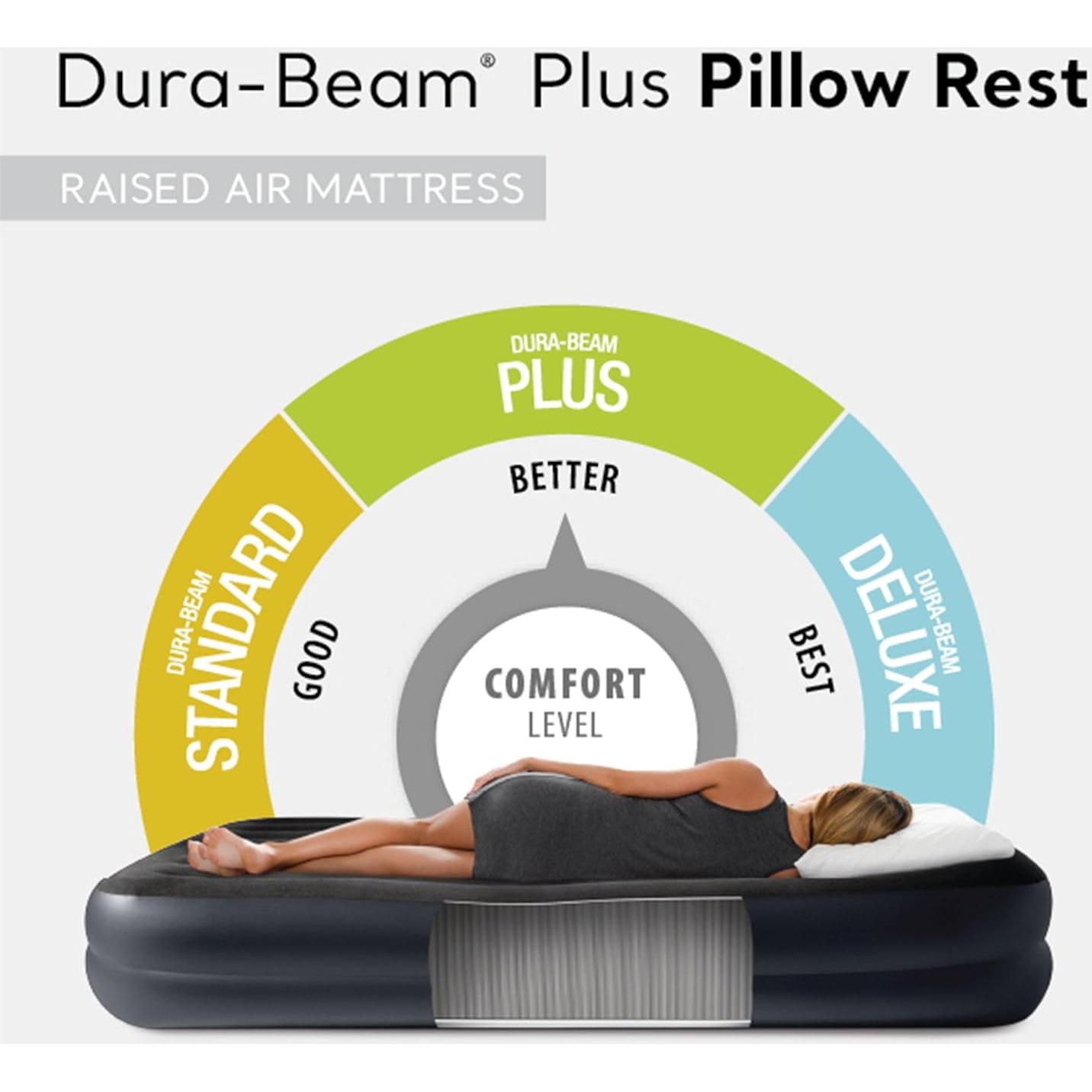 Colchón Inflable Elevado INTEX Individual con Bomba y Almohada