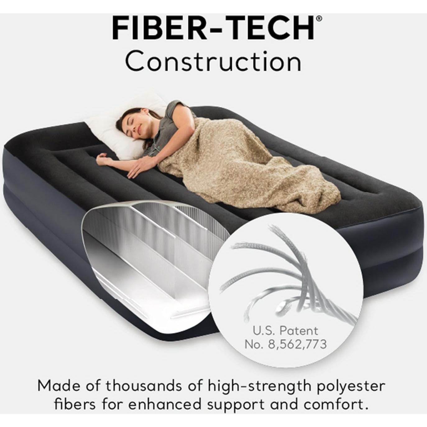 Colchón Inflable Elevado INTEX Individual con Bomba y Almohada