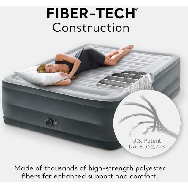 Colchón Inflable Intex Dura-Beam Reina 22" con Bomba 272kg
