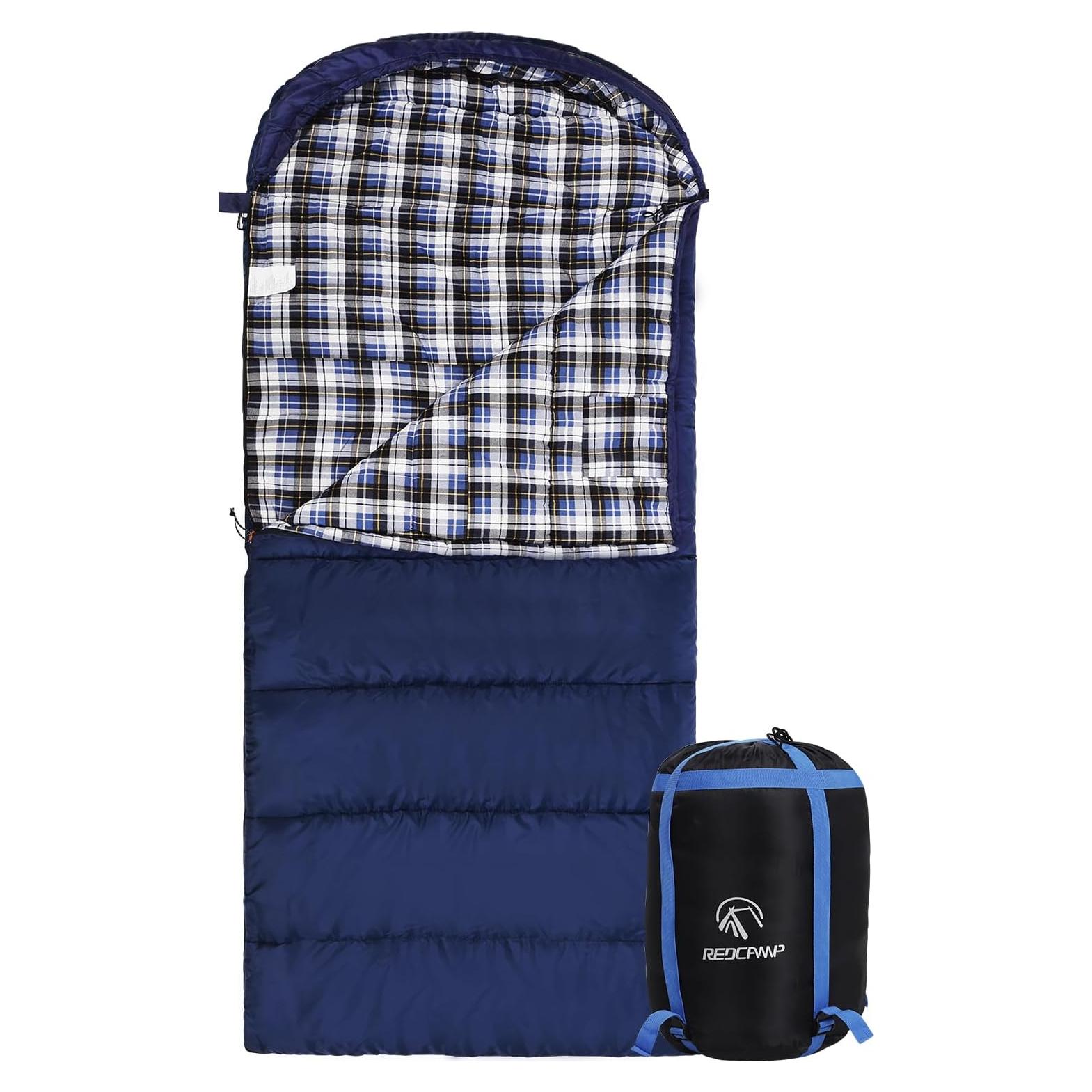 Saco de Dormir REDCAMP XL Franela 2lbs Azul 230x90cm