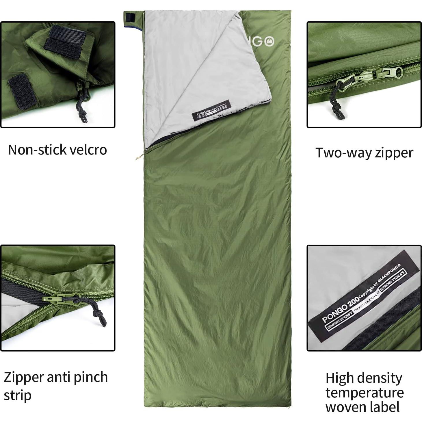 Ultralight Sleeping Bag - Envelope Lightweight Portable, Waterproof, Comfort with Compression Sack - Great for 3 Season Traveling, Camping, Hiking