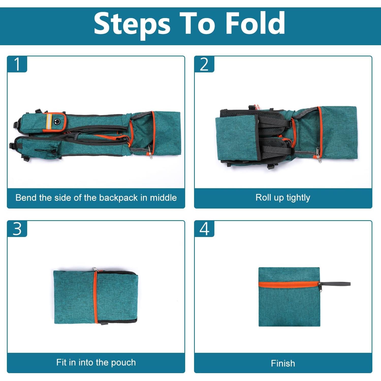 Mochila Plegable 15L Esup Verde para Senderismo y Viajes