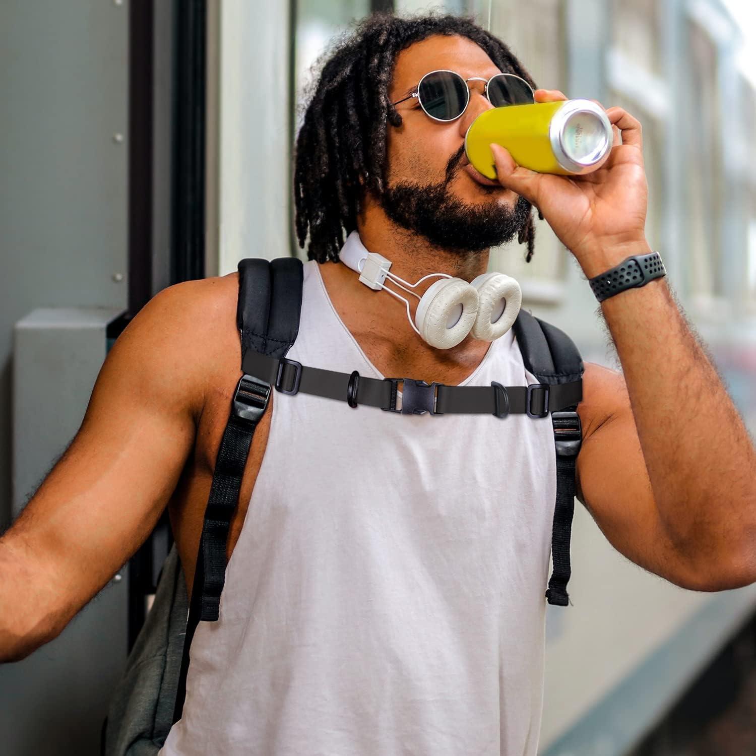 Correa de Pecho Ajustable Wisdompro para Mochila Negra