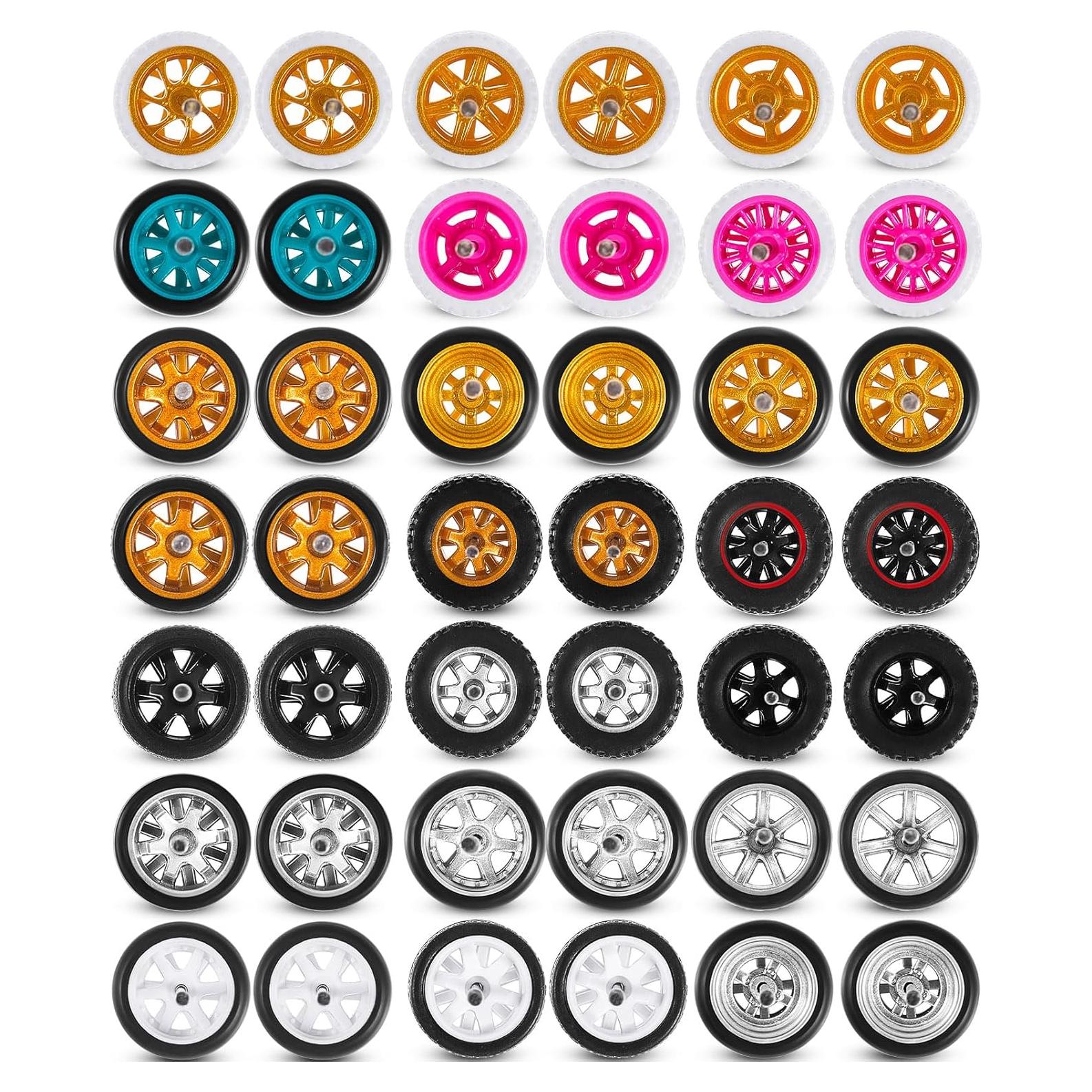 Ruedas de Reemplazo Poen 21 Juegos 1:64 Neumáticos Goma