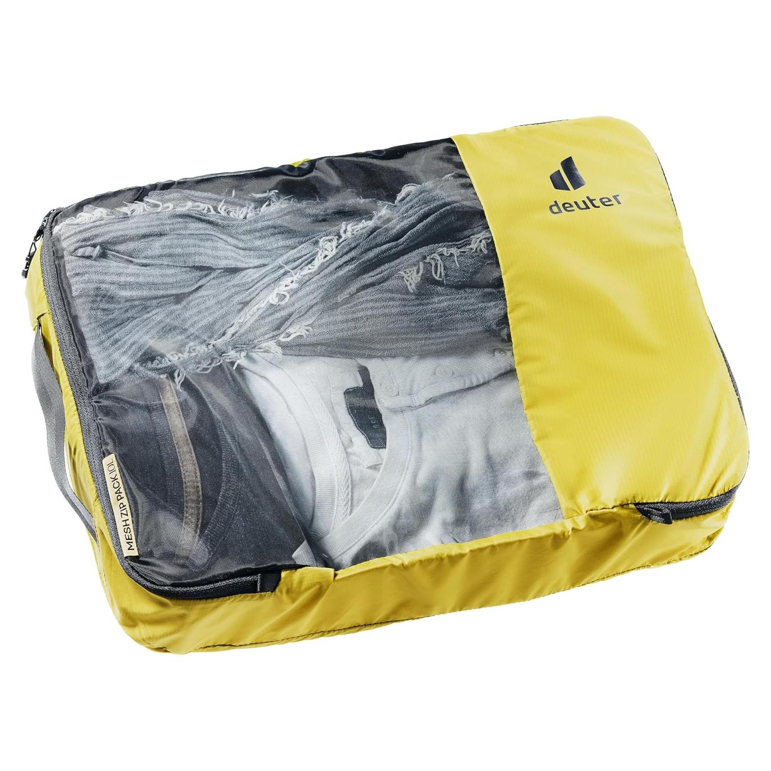 Saco de Empaque Deuter Mesh Zip Pack 10L Cúrcuma-Negro