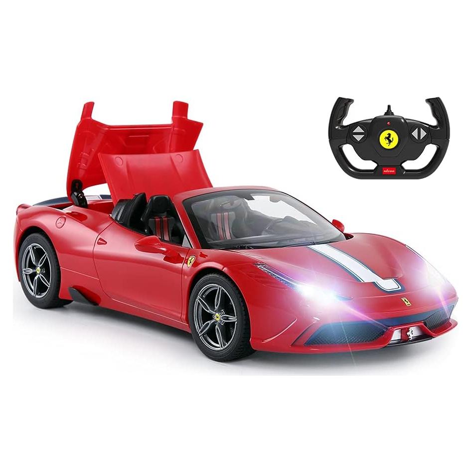 Coche RC Rastar Ferrari 458 Special A Techo Convertible Rojo