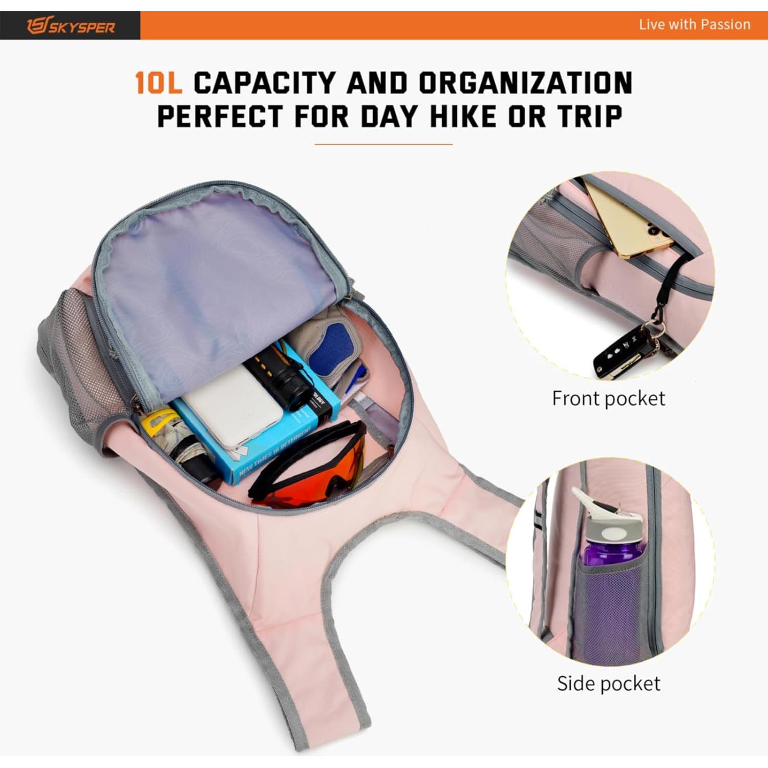 Mochila de Día Plegable SKYSPER 10L para Senderismo Unisex