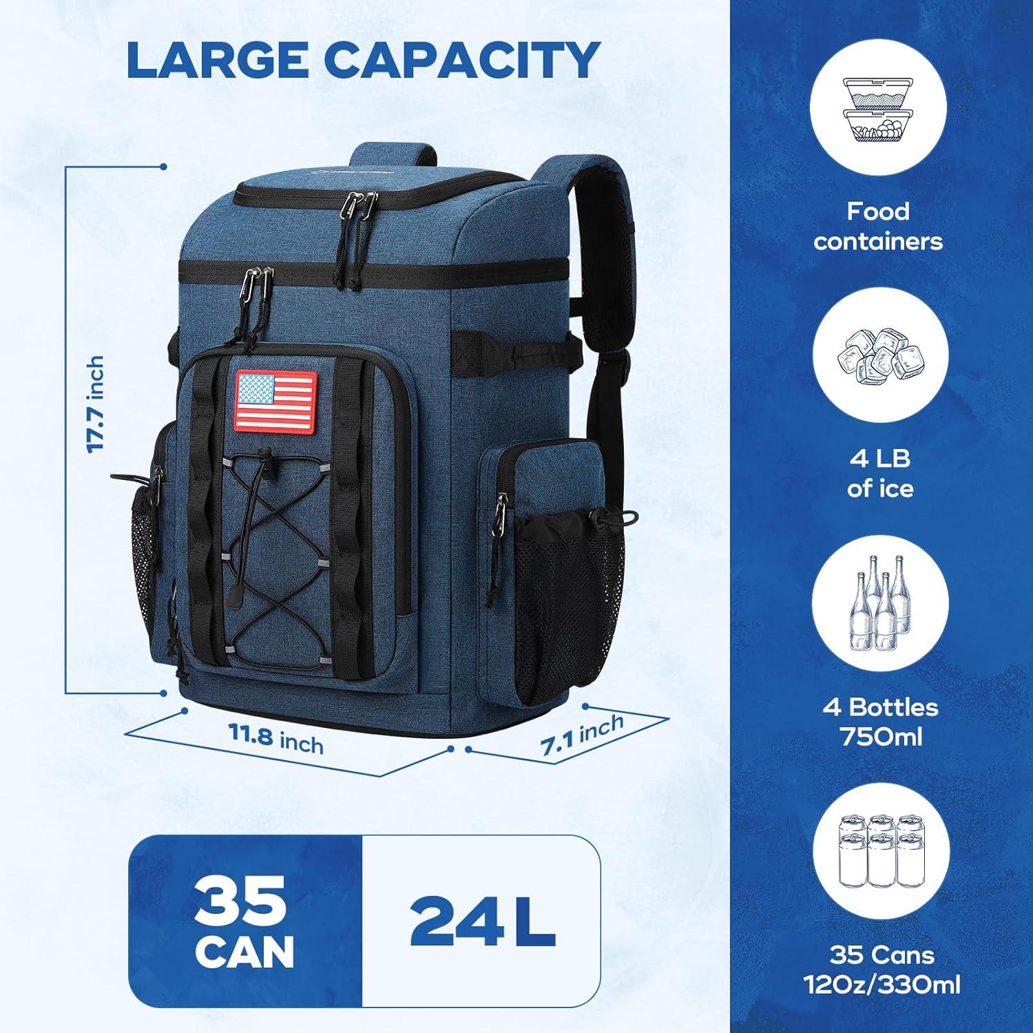 Mochila Enfriadora Maelstrom 24L Aislada Impermeable Azul
