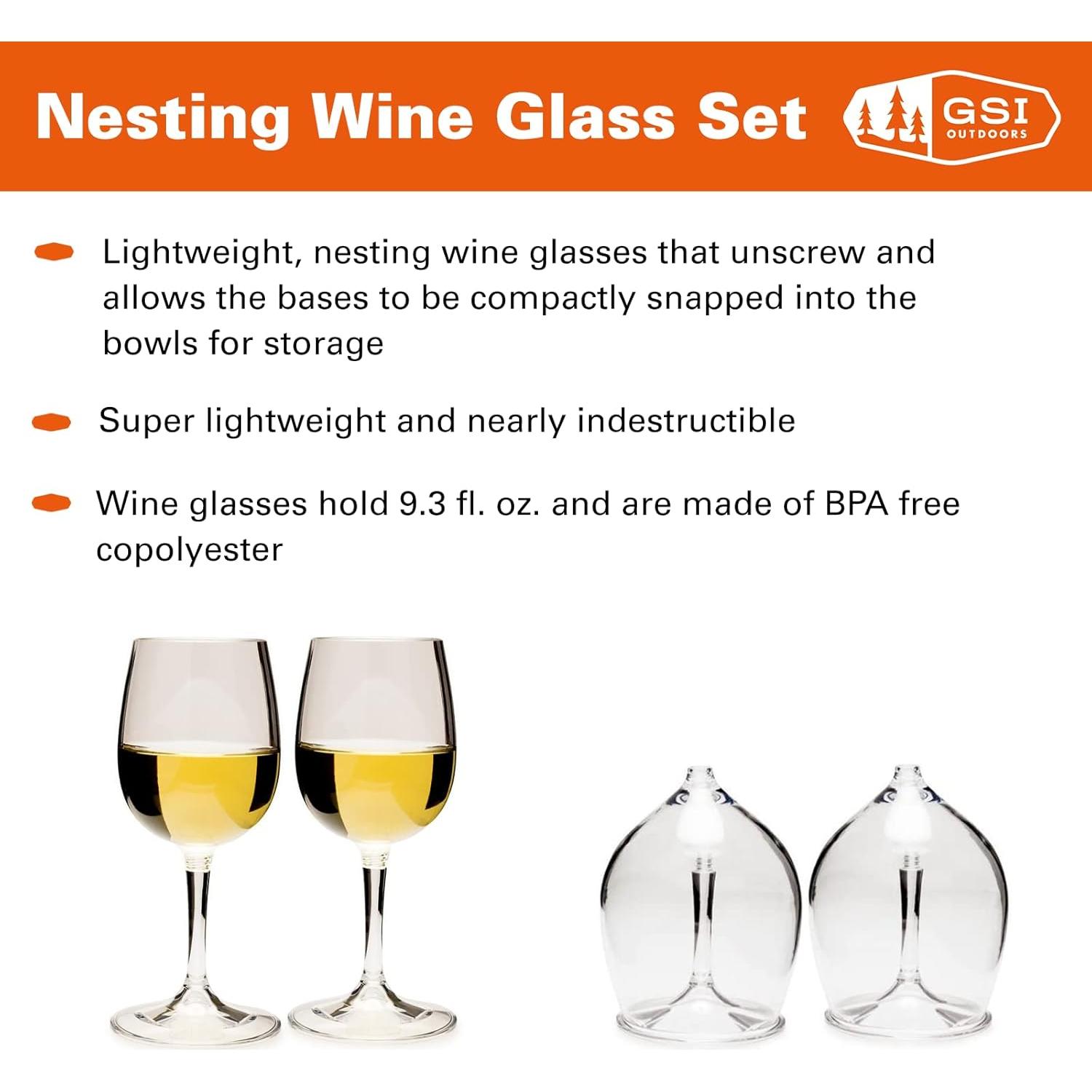 Juego de 2 Copas de Vino Apilables GSI Outdoors 275 ml