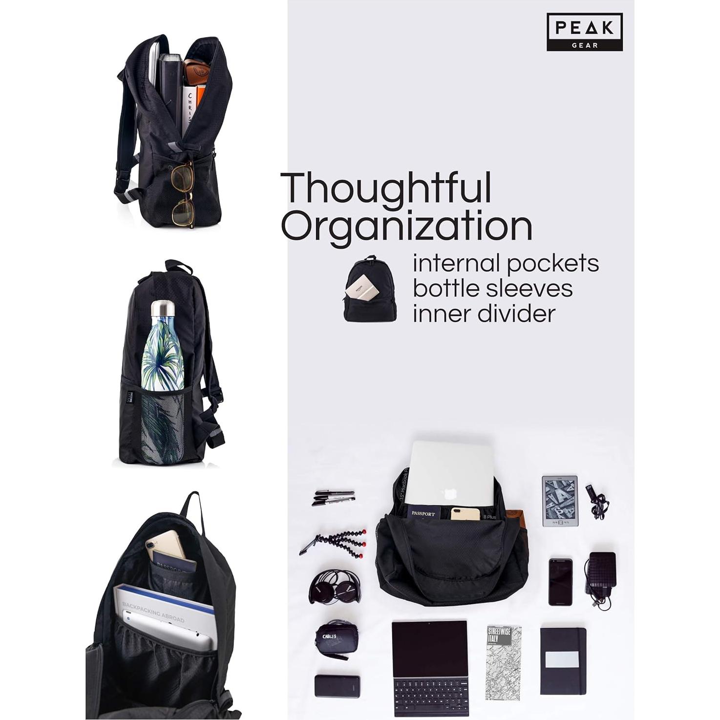 Foldable Backpack - Compact Packable Day Pack - Includes Lifetime Lost & Found ID