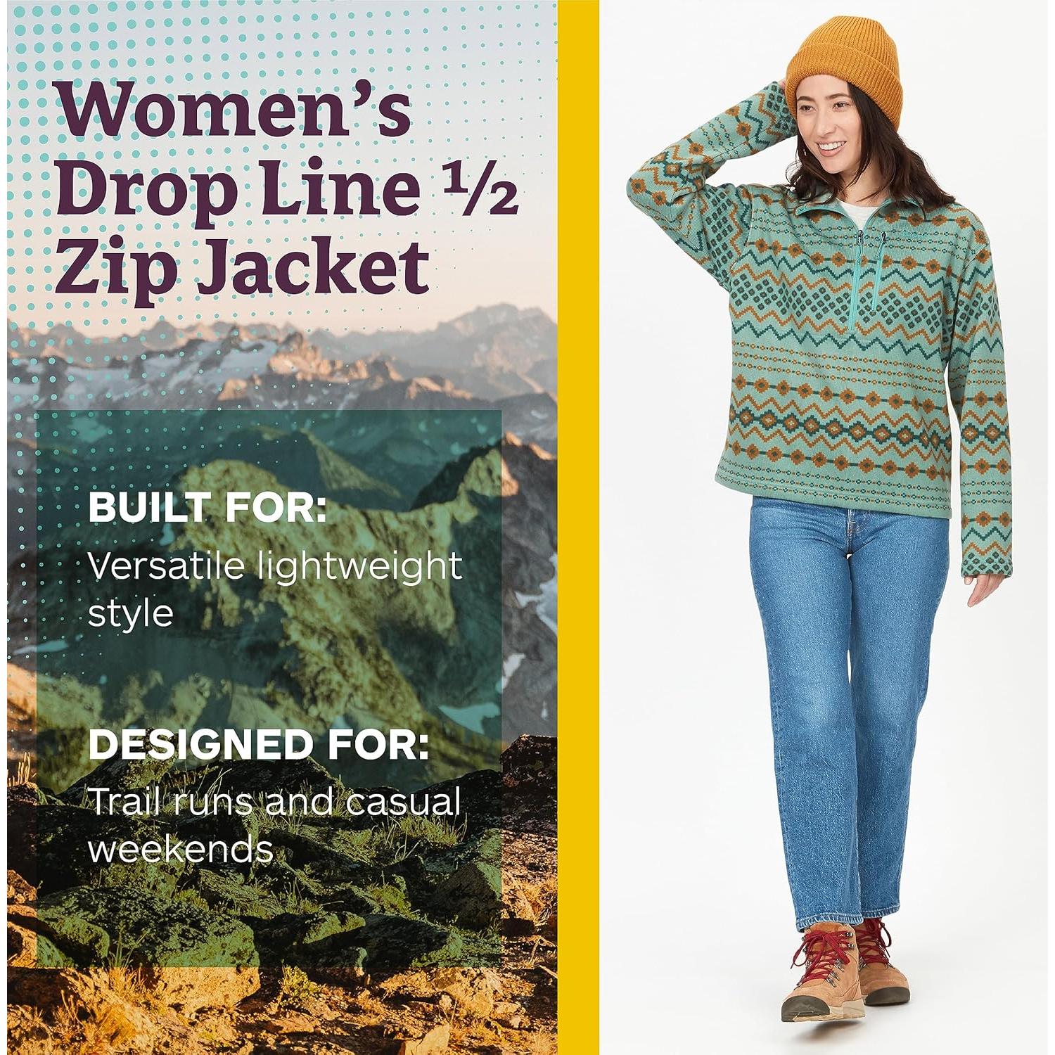 MARMOT Women's Drop Line 1/2 Zip Pullover Jacket - Lightweight, Breathable 100-Weight Sweater Fleece