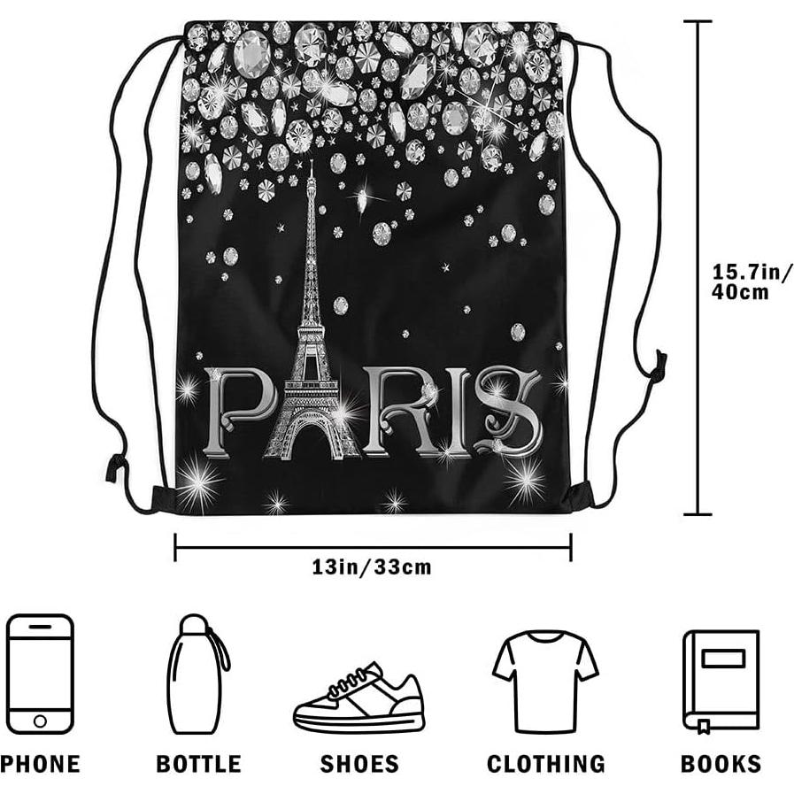 Mochila con cordón Erosebridal Torre Eiffel 33x40cm Impermeable