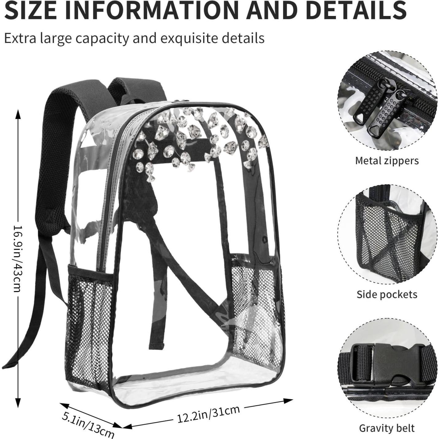 Mochila Transparente URTEAS 5L con Bolsillos Laterales