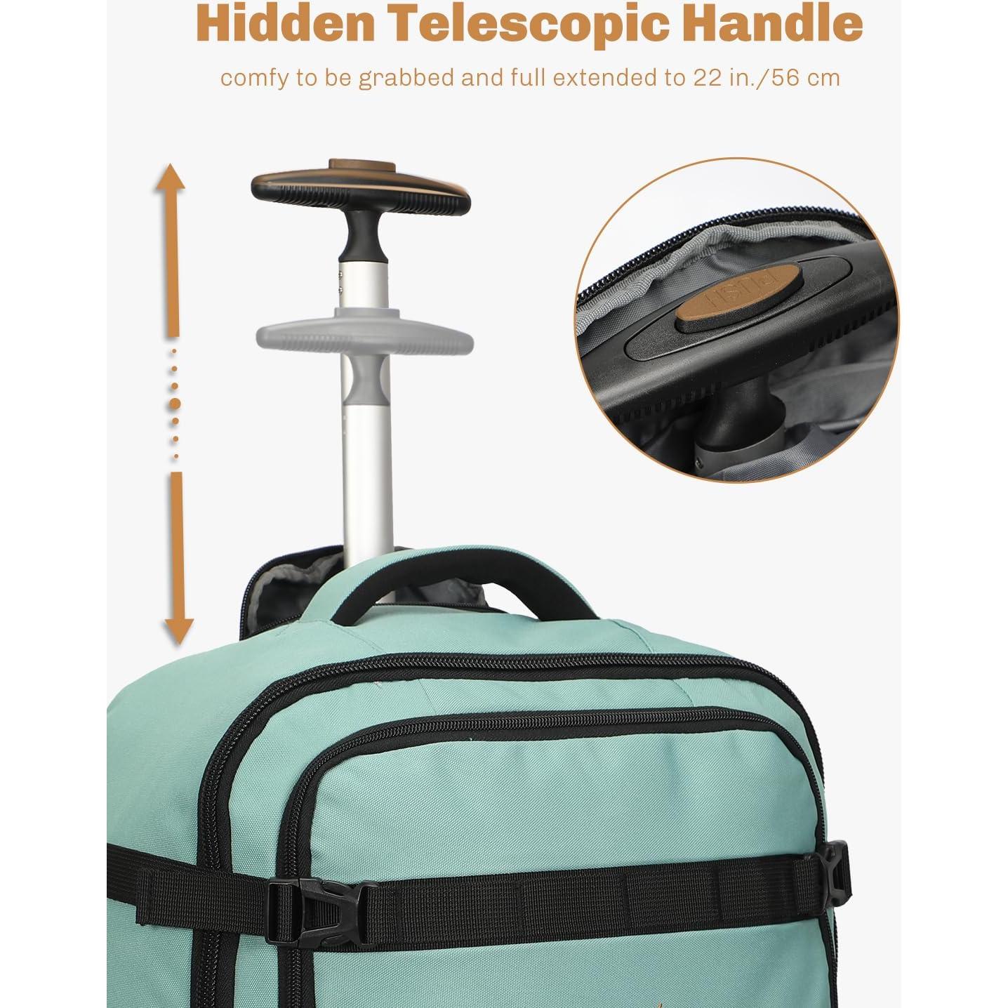 Mochila Rodante Hynes Eagle 42L Verde Menta Aprobada para Vuelo