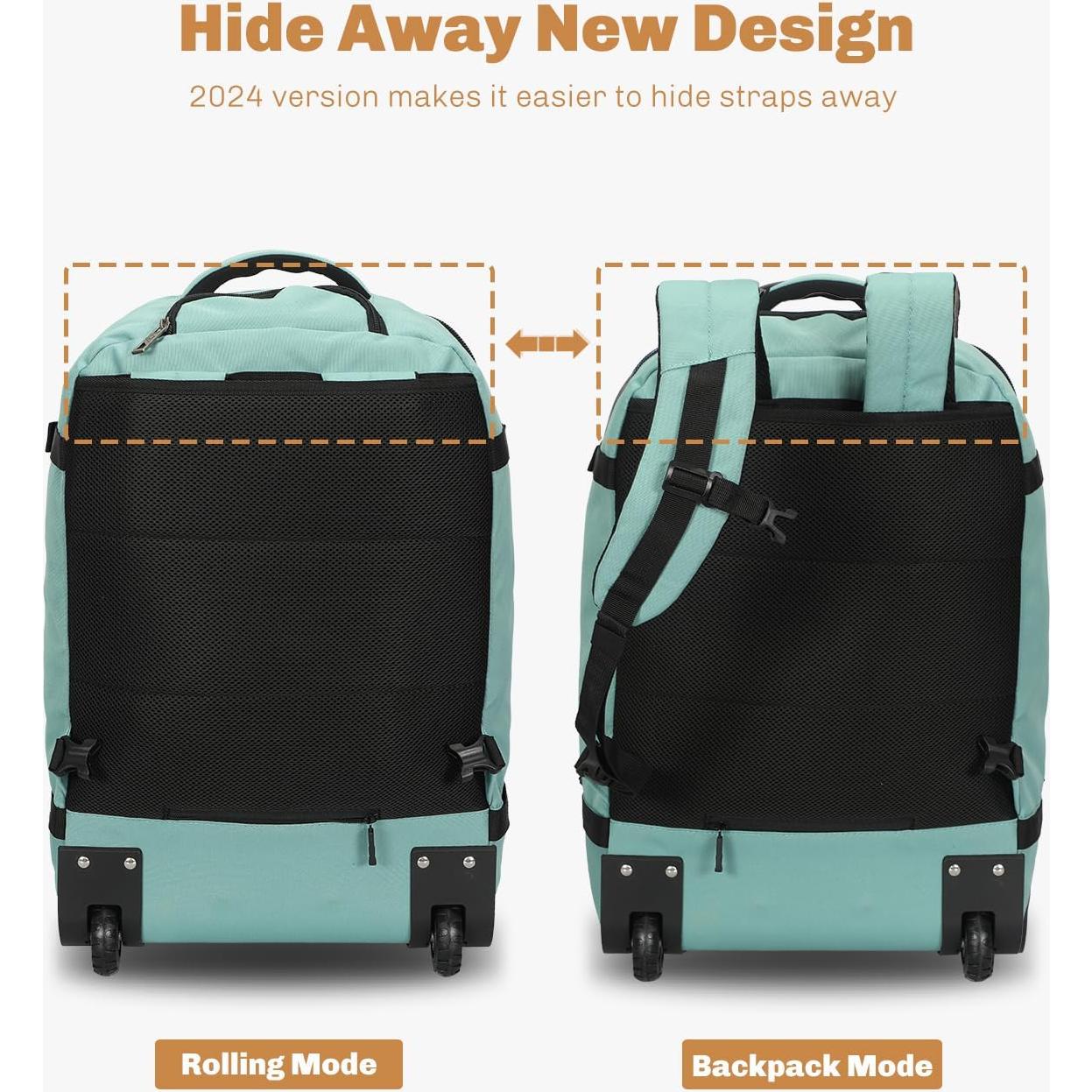 Mochila Rodante Hynes Eagle 42L Verde Menta Aprobada para Vuelo