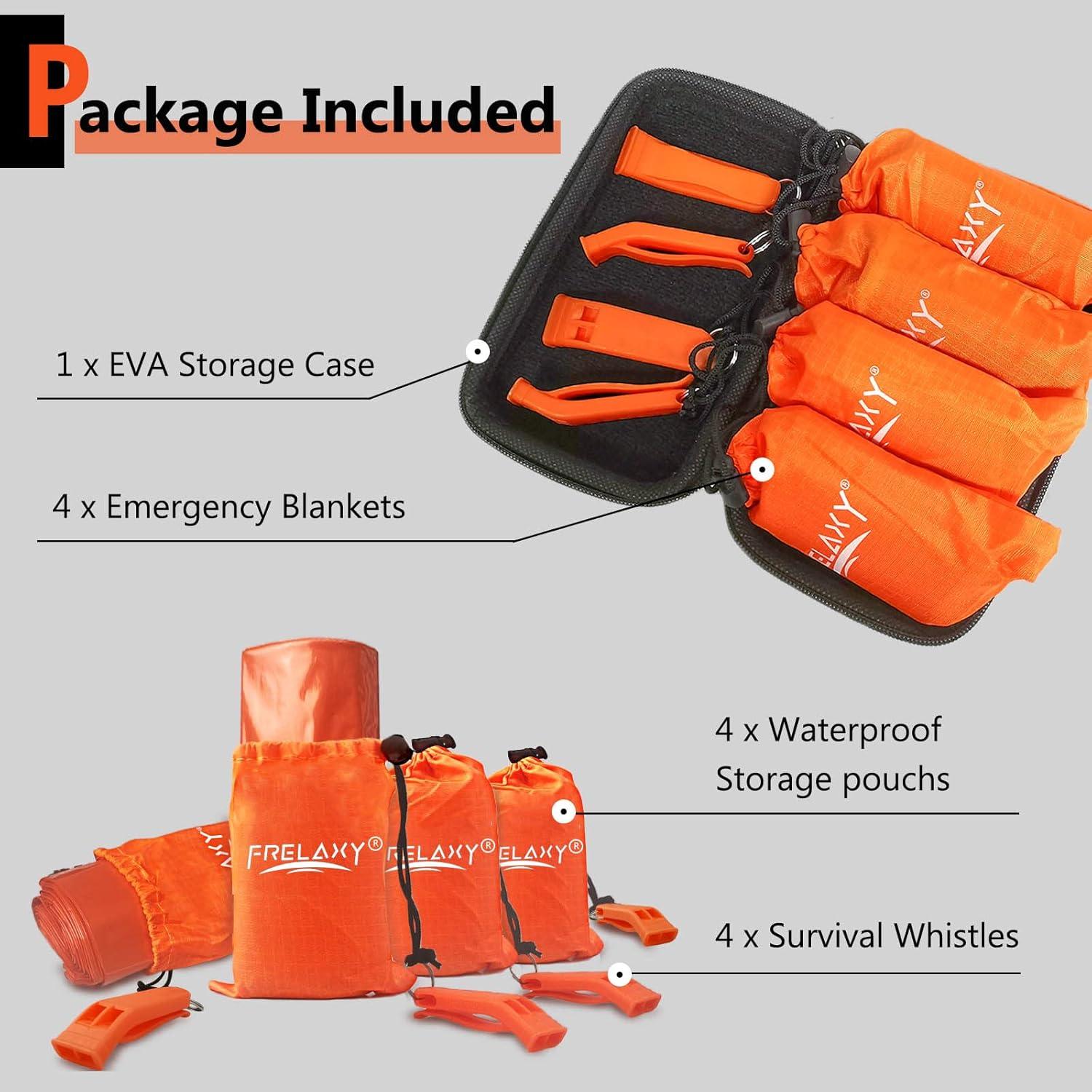 Manta de Emergencia Frelaxy 4 Pack - Extra Gruesa 210x152 cm