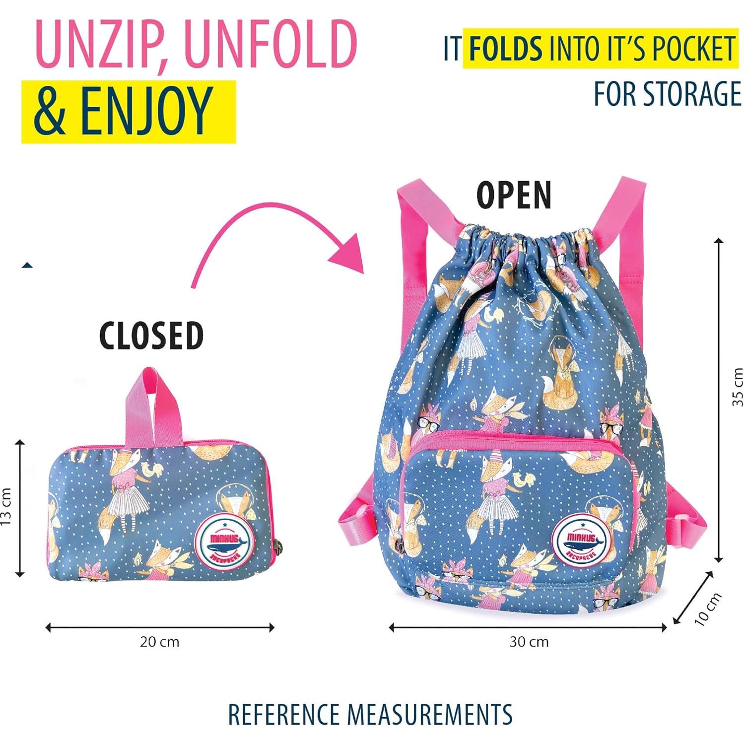 Mochila Plegable Impermeable para Niños Minkus - Zorros