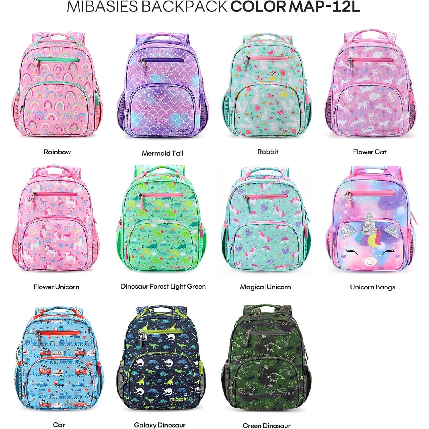 Mochila Escolar Mibasies Arcoíris 12L para Niñas 5-8 Años