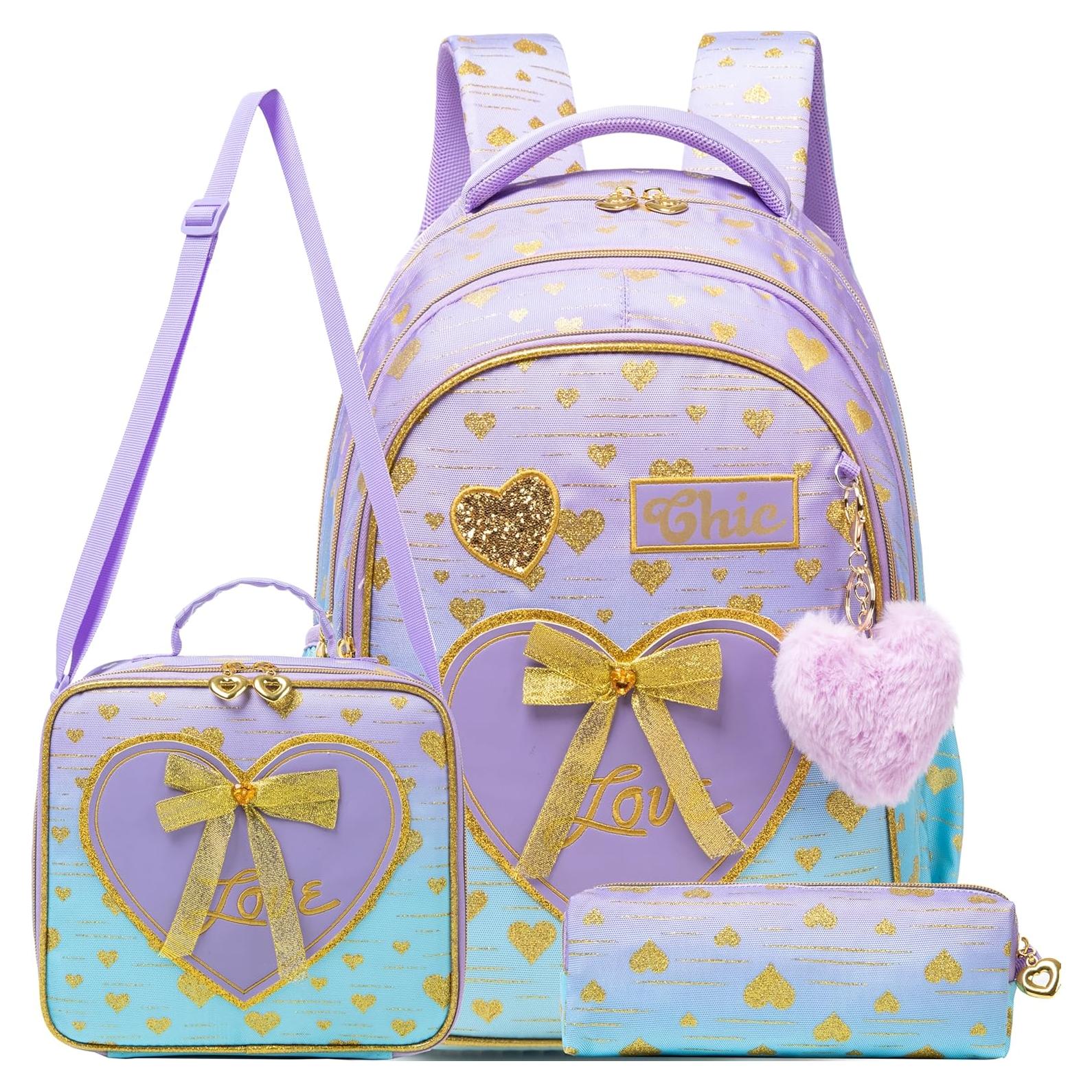 Mochila Escolar para Niñas Meetbelify con Lonchera y Estuche