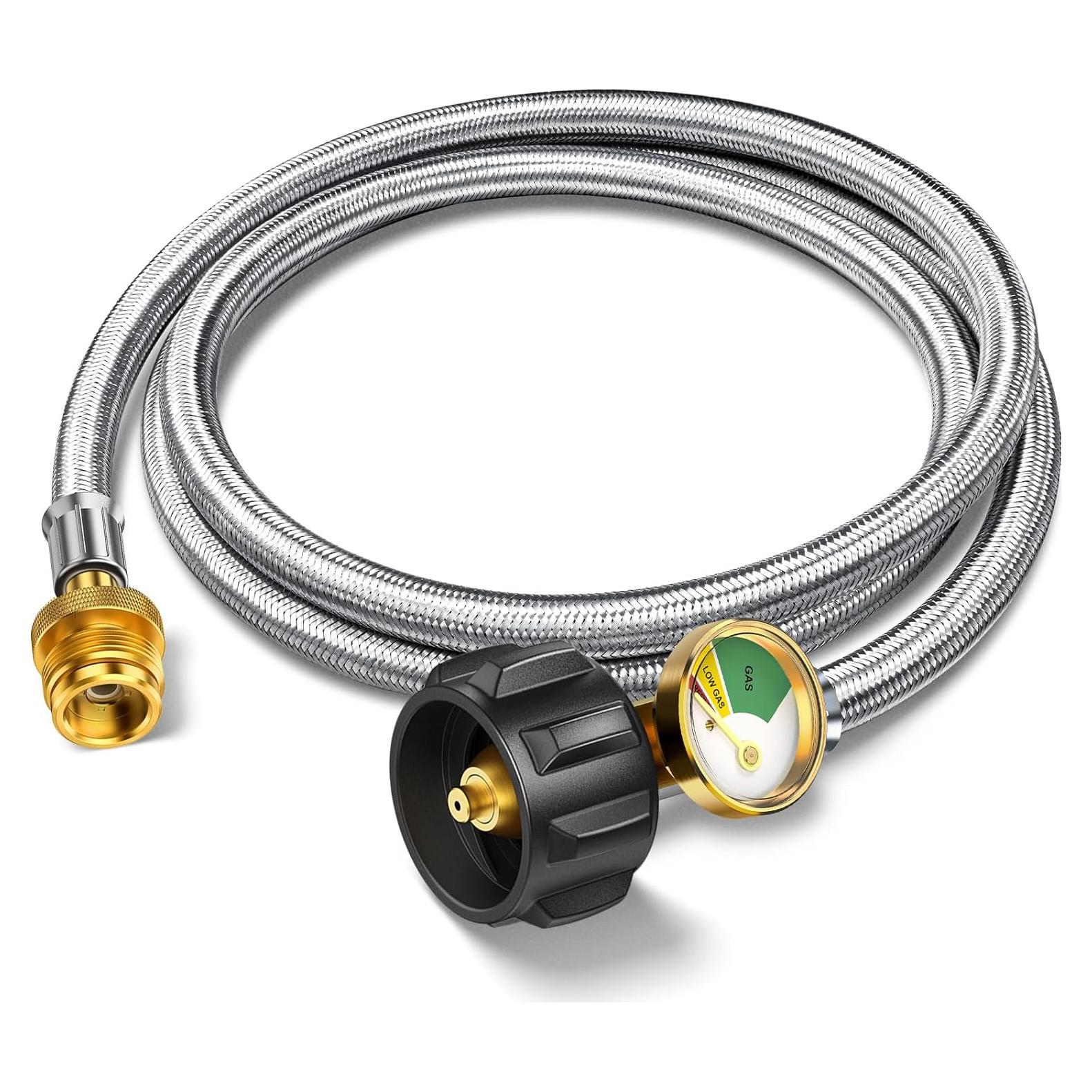 Adaptador Manguera Propano Alloxity 1.83m 1lb a 20lb con Medidor