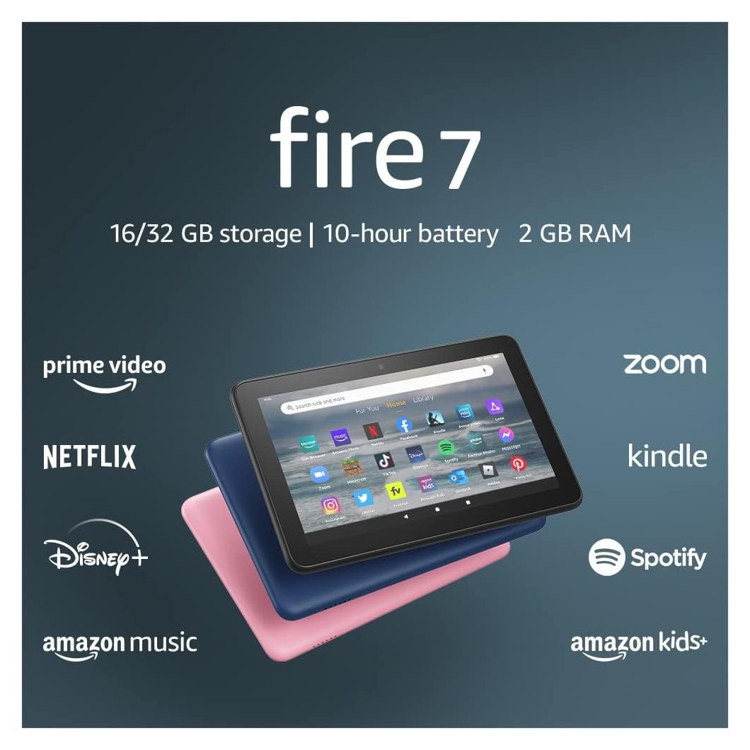 Like-New Amazon Fire 7 tablet (newest model) 7” display, read and watch, under $80 with 10-hour battery life, 32 GB, Black